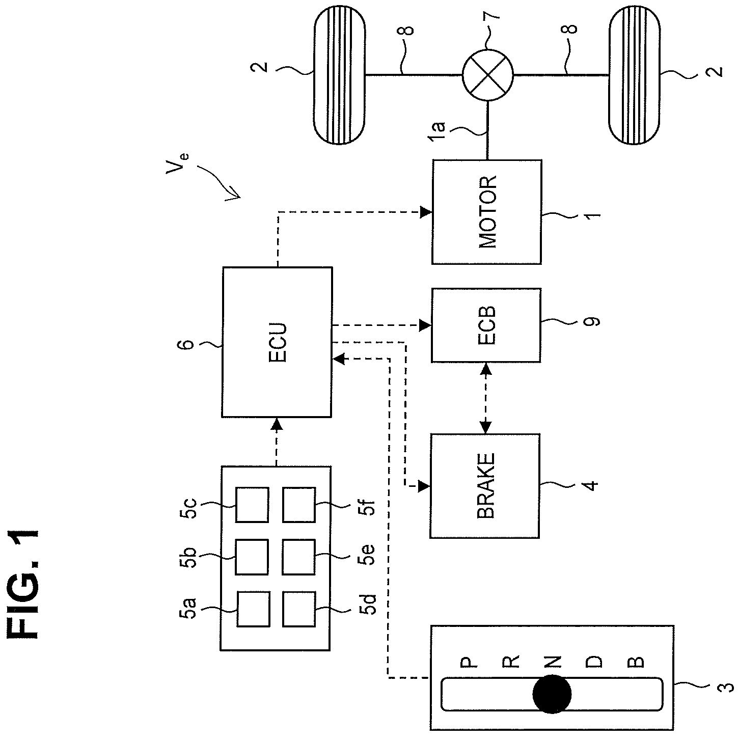 Patent US11815175 Figure 1 – Control device and control method of electric vehicle