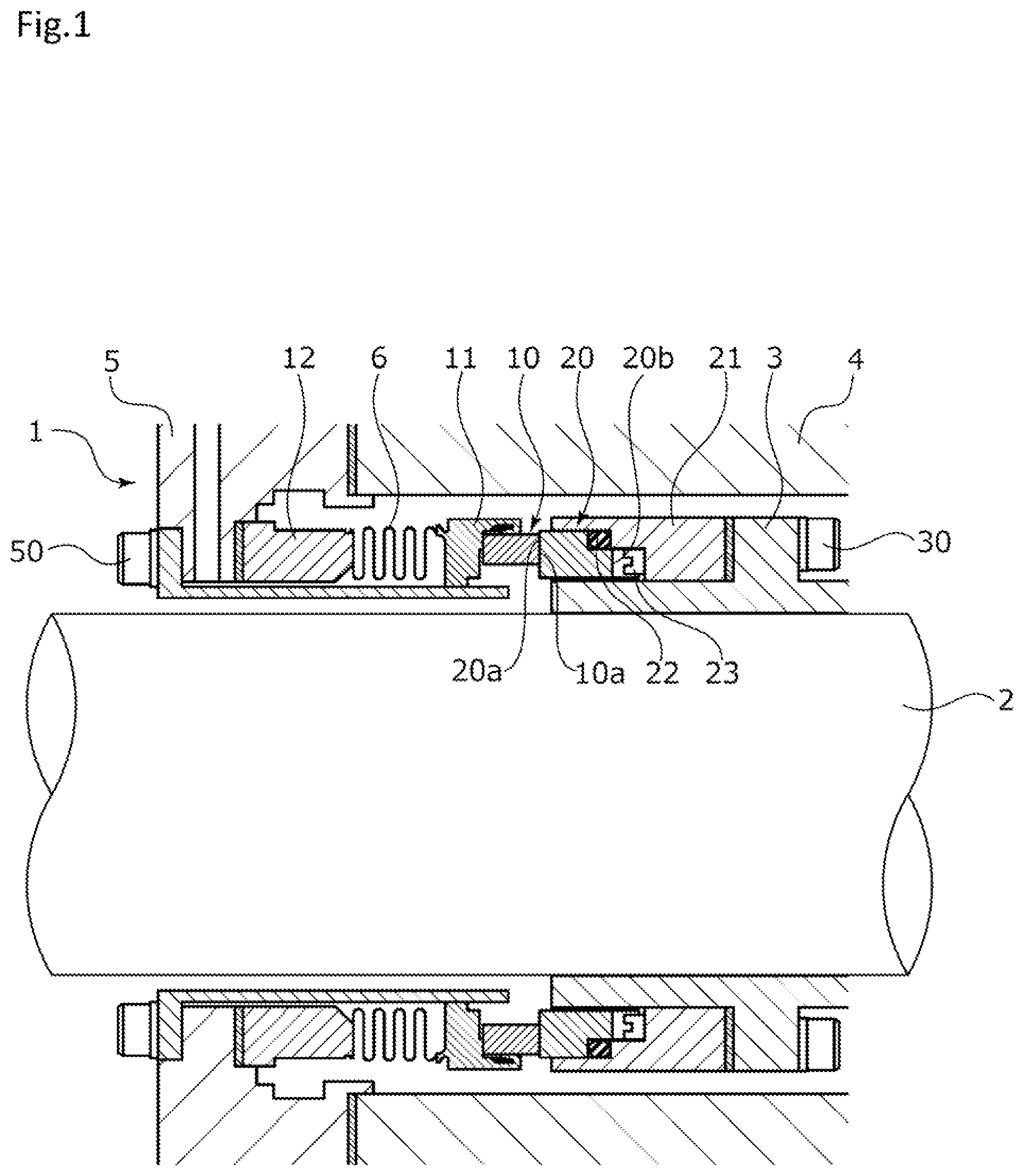 Patent US11815182 Figure 1 – Mechanical seal