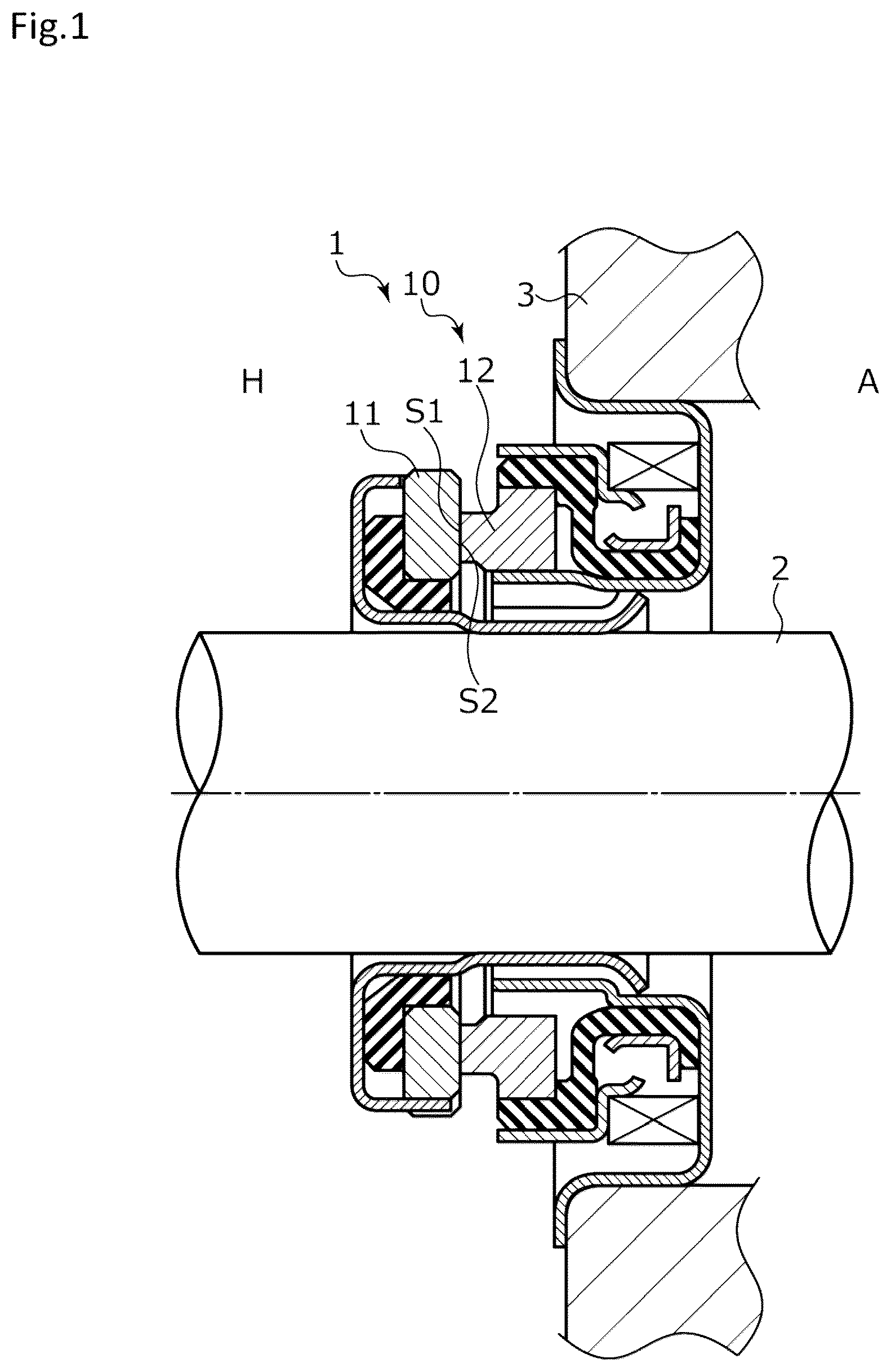 Patent US11815184 Figure 1 – Sliding component