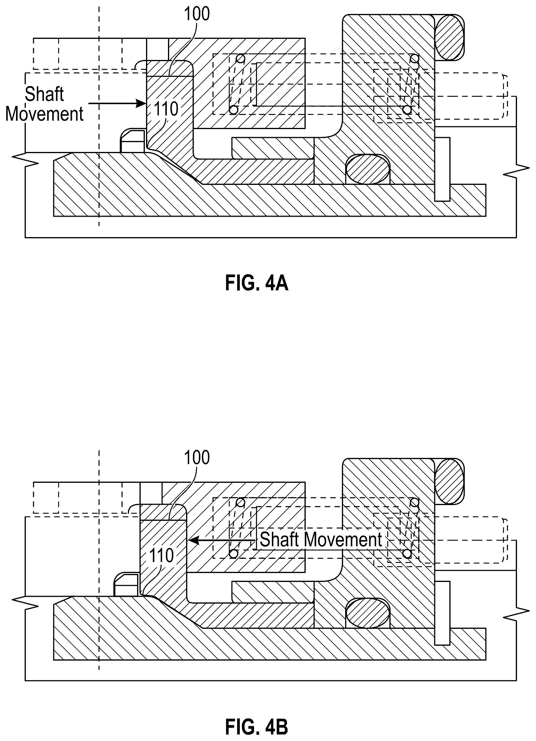 Patent US11815185 Figure 4 – Non-pusher dry running seal with sealing elastomer as a backup in sliding seal system