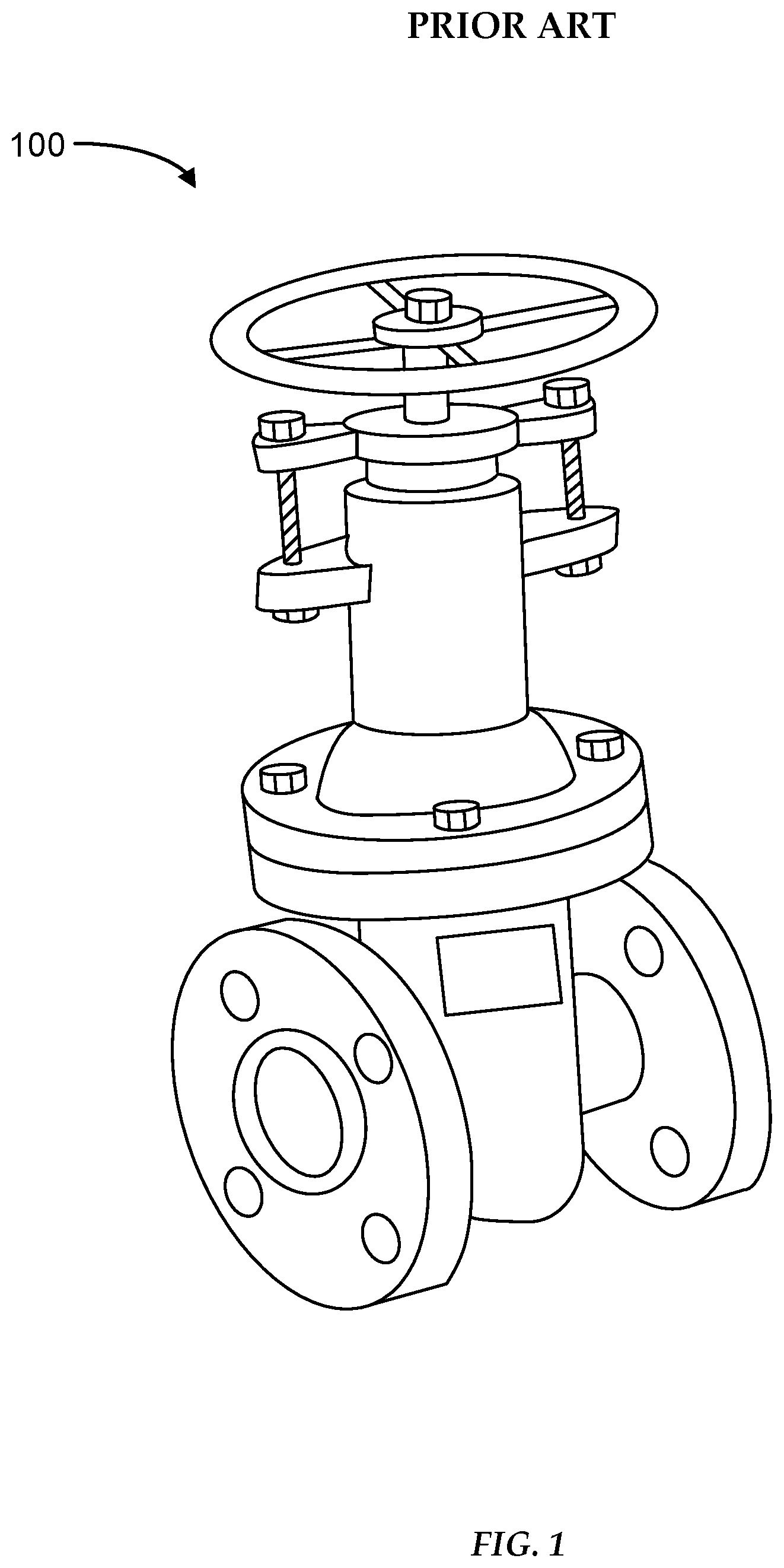 Patent US11815192 Figure 1 – Plurality of studs being friction welded to an exterior surface of a curved structure having a block patch and a steel patch between the exterior surface and the studs