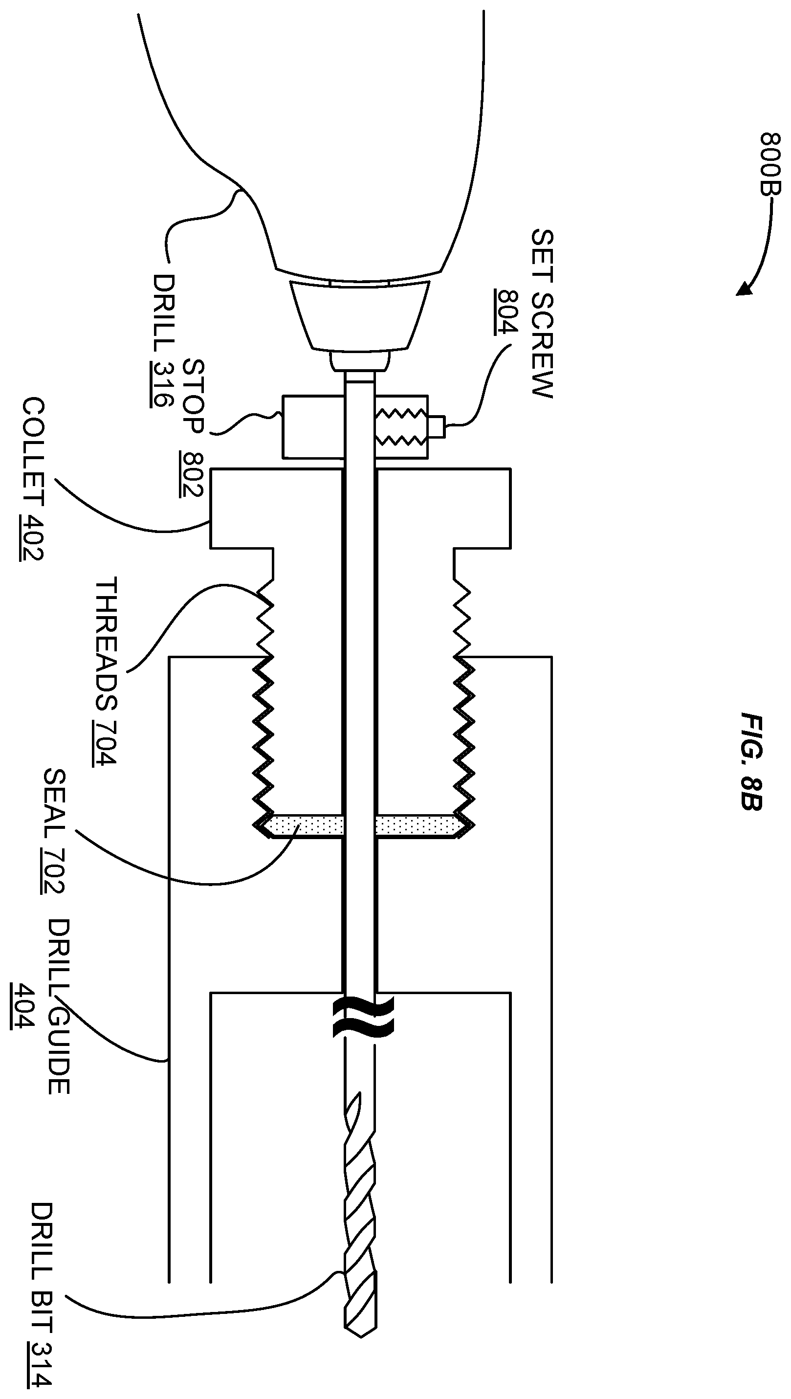 Patent US11815192 Figure 9 – Plurality of studs being friction welded to an exterior surface of a curved structure having a block patch and a steel patch between the exterior surface and the studs