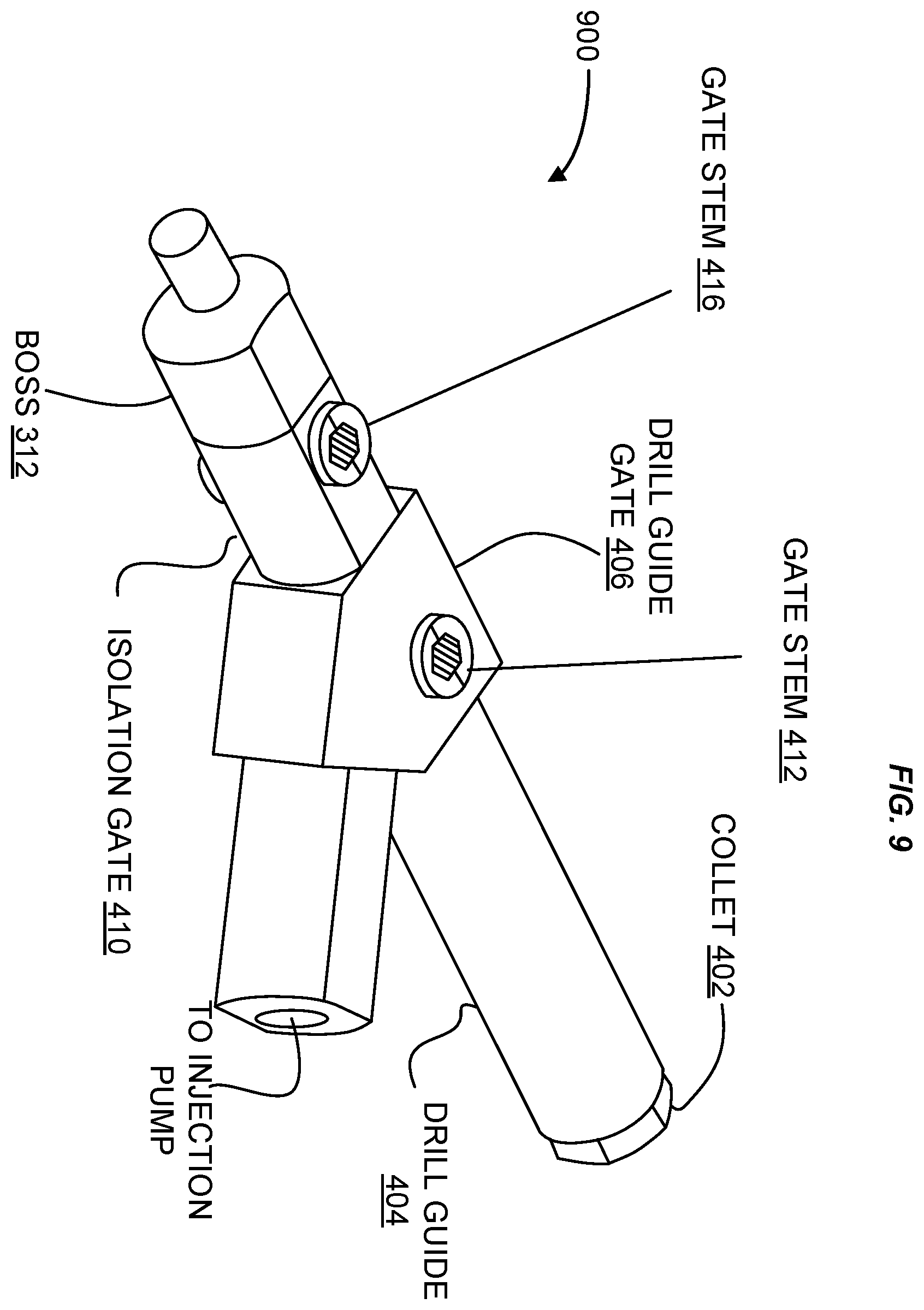 Patent US11815192 Figure 12 – Plurality of studs being friction welded to an exterior surface of a curved structure having a block patch and a steel patch between the exterior surface and the studs