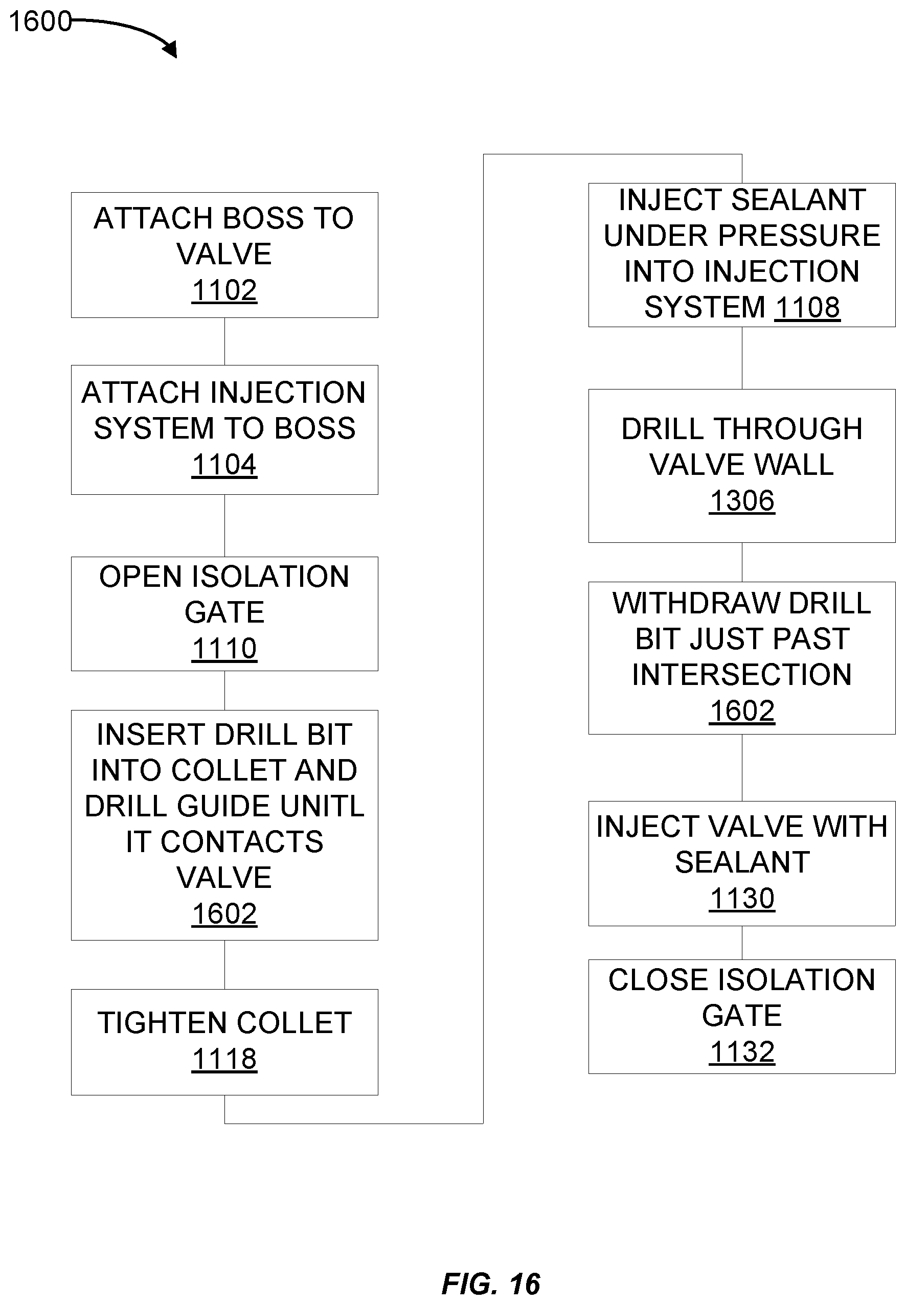 Patent US11815192 Figure 19 – Plurality of studs being friction welded to an exterior surface of a curved structure having a block patch and a steel patch between the exterior surface and the studs