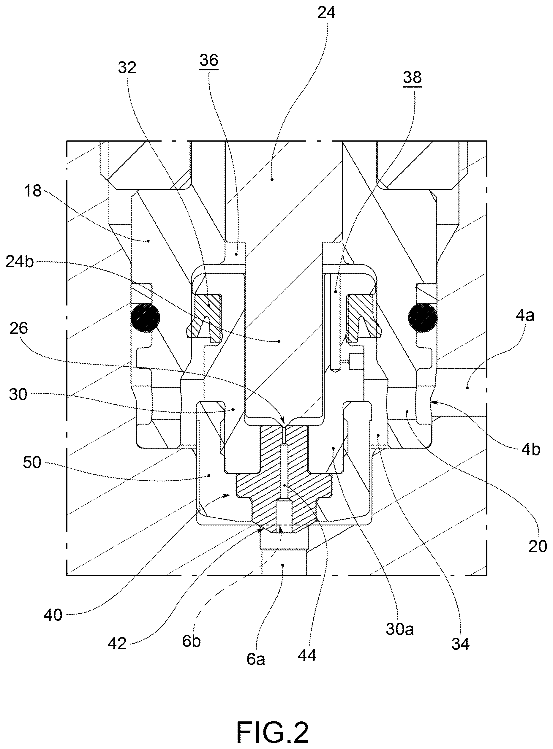 Patent US11815194 Figure 2 – On/off valve for a high pressure gas tank, particularly for automotive hydrogen fuel cell system