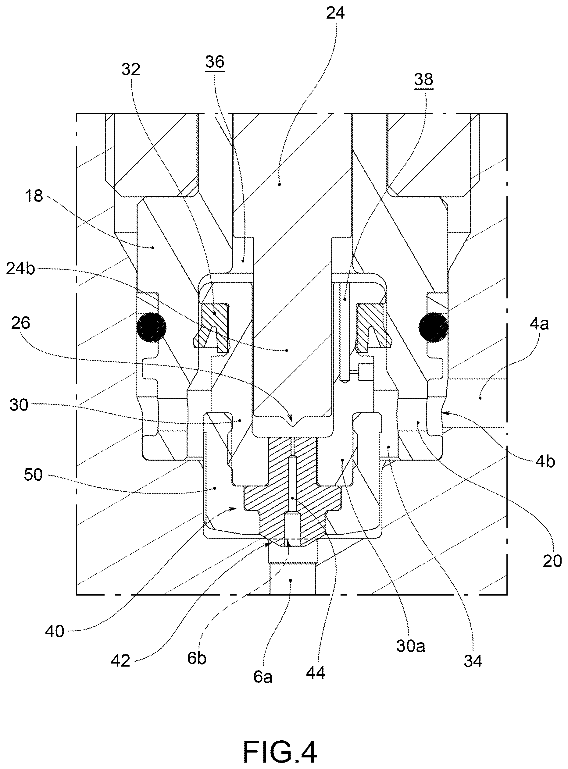 Patent US11815194 Figure 4 – On/off valve for a high pressure gas tank, particularly for automotive hydrogen fuel cell system