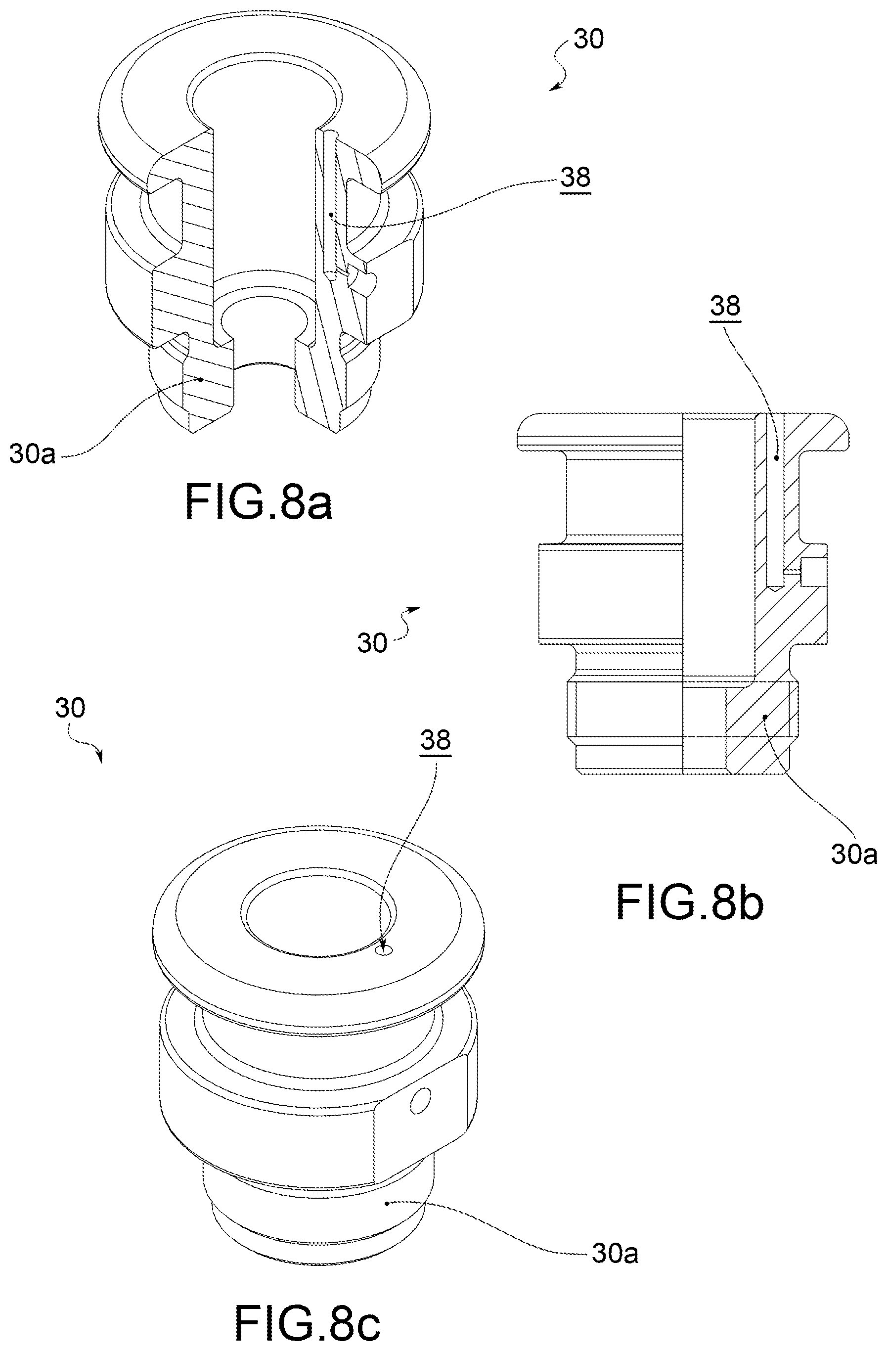 Patent US11815194 Figure 8 – On/off valve for a high pressure gas tank, particularly for automotive hydrogen fuel cell system