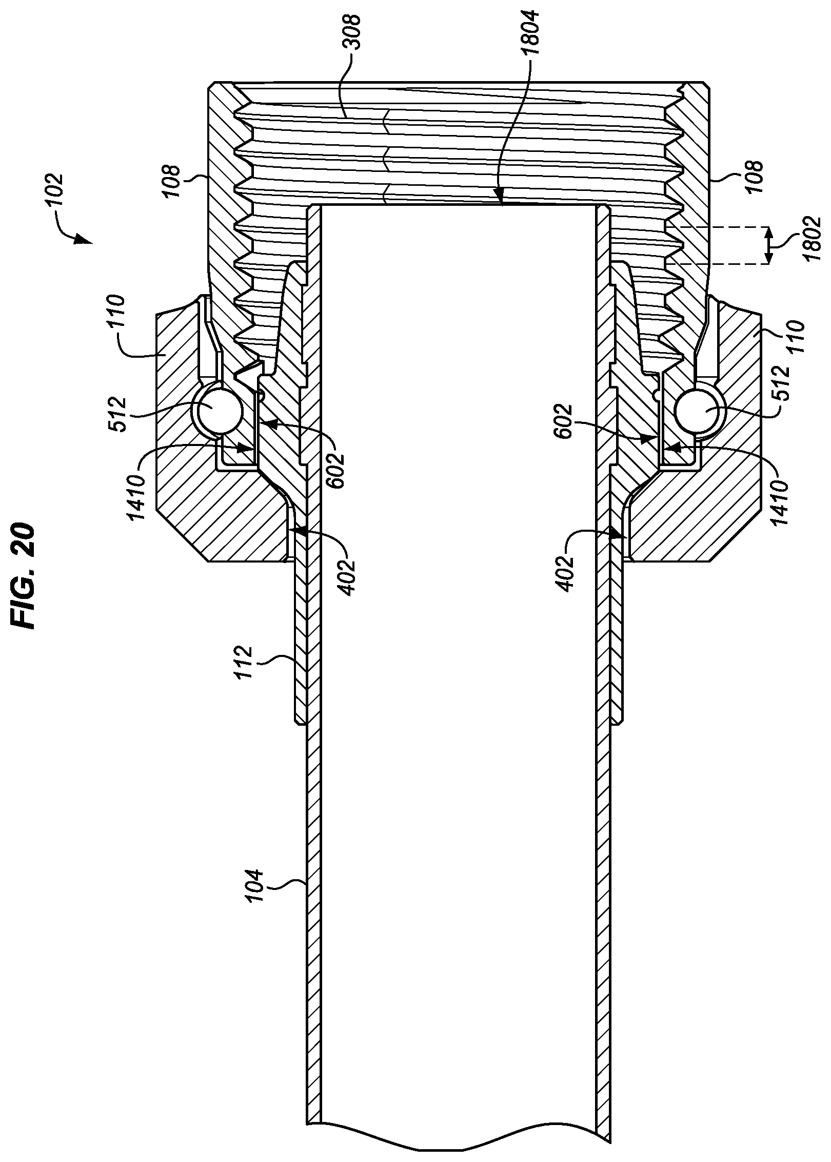 Patent US11815202 Figure 13 – Compression fitting with visual torque indicator