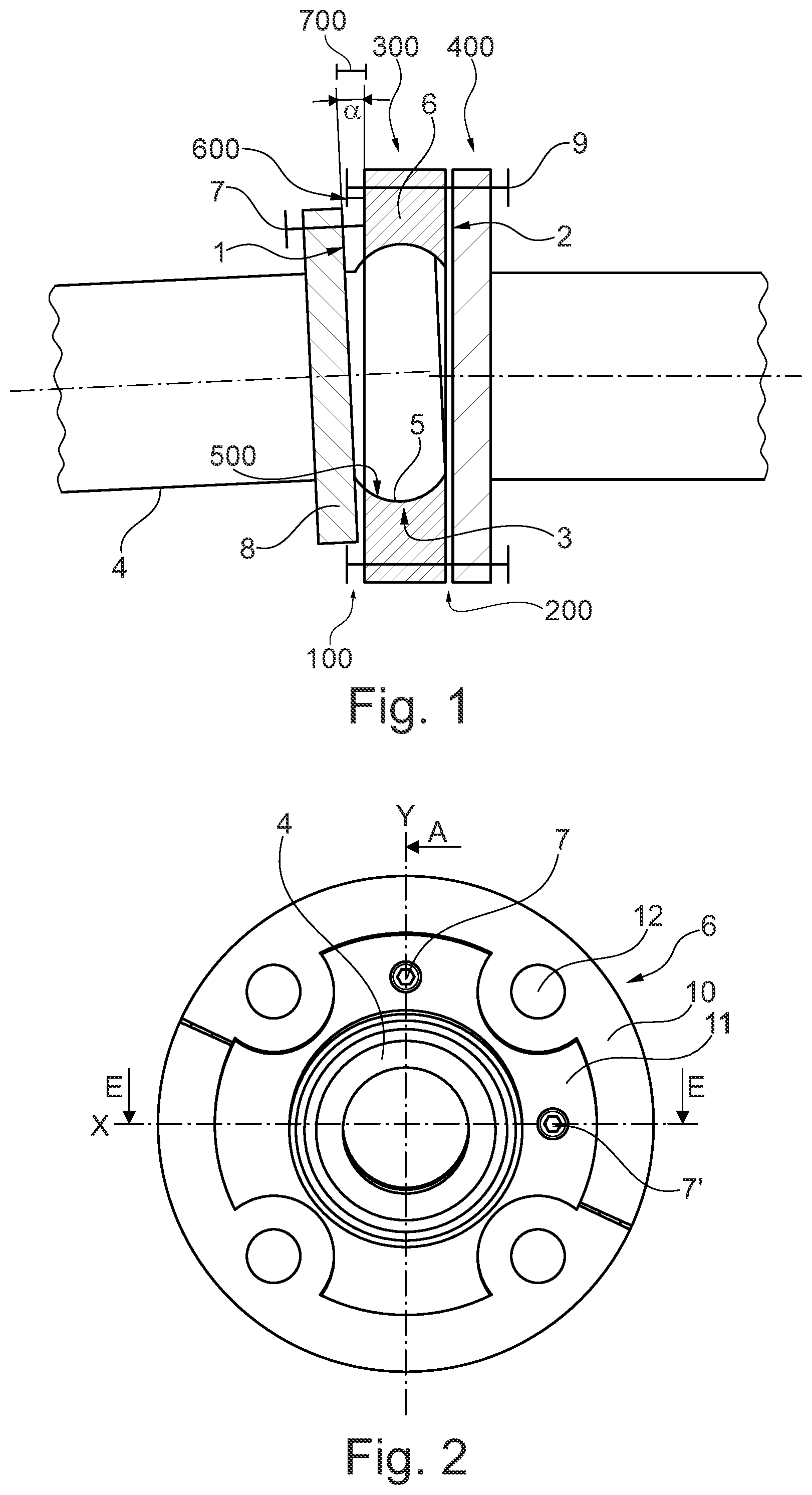 Patent US11815203 Figure 1 – Device for gas-tight connection between a connection surface and a reference surface