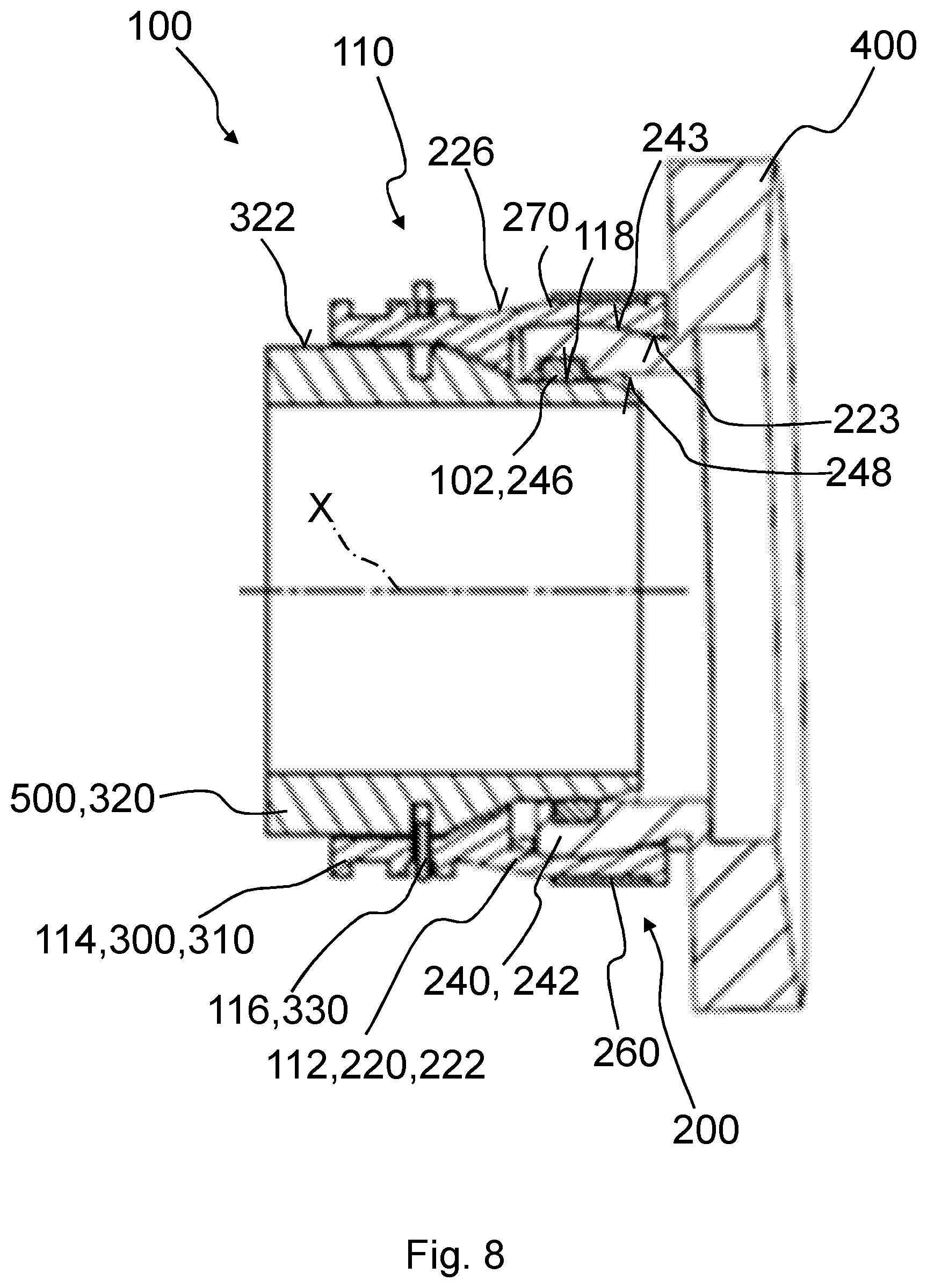 Patent US11815205 Figure 8 – Coupling assembly for pipes