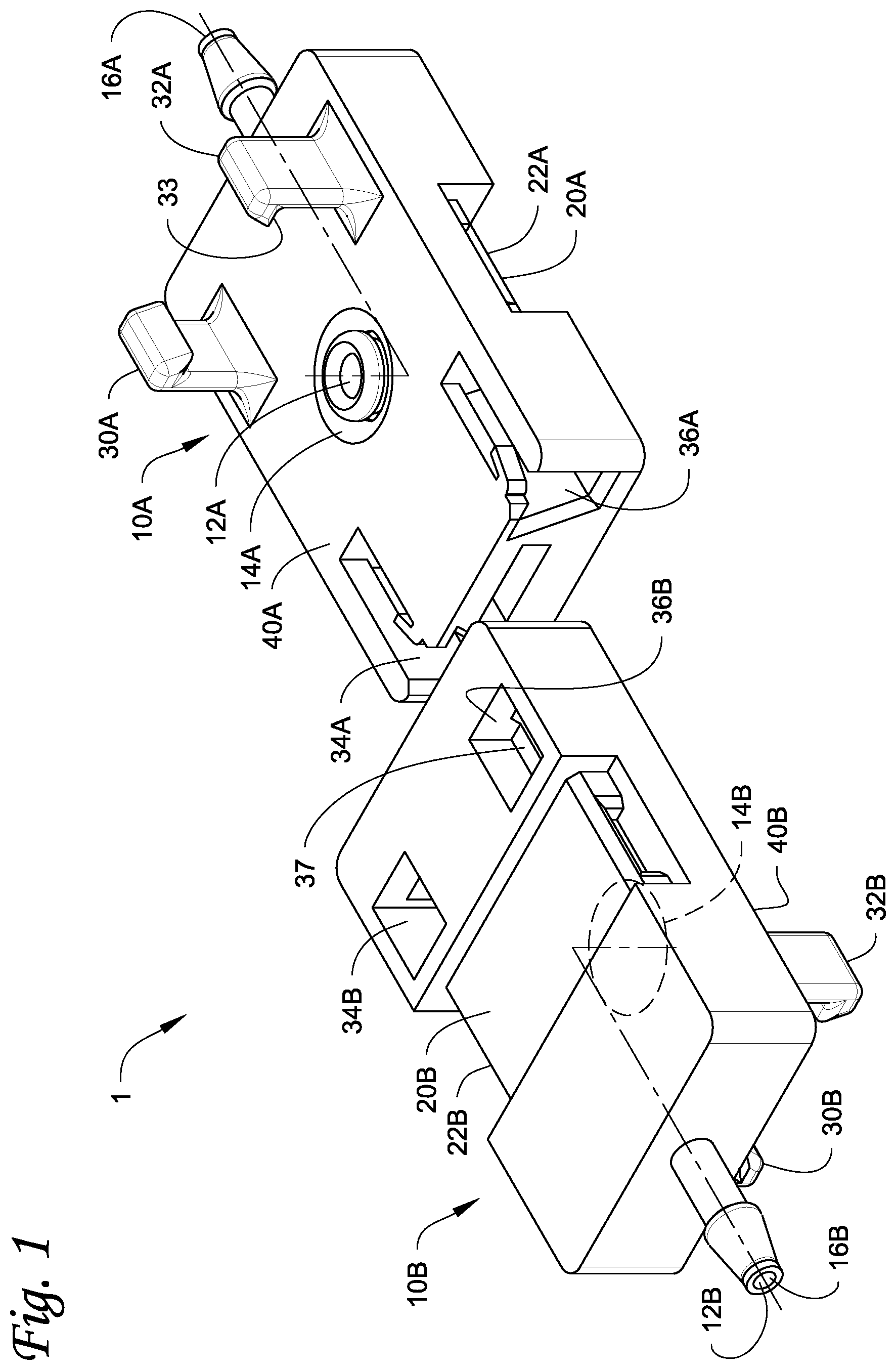 Patent US11815211 Figure 1 – Aseptic coupling assembly and method of aseptic coupling
