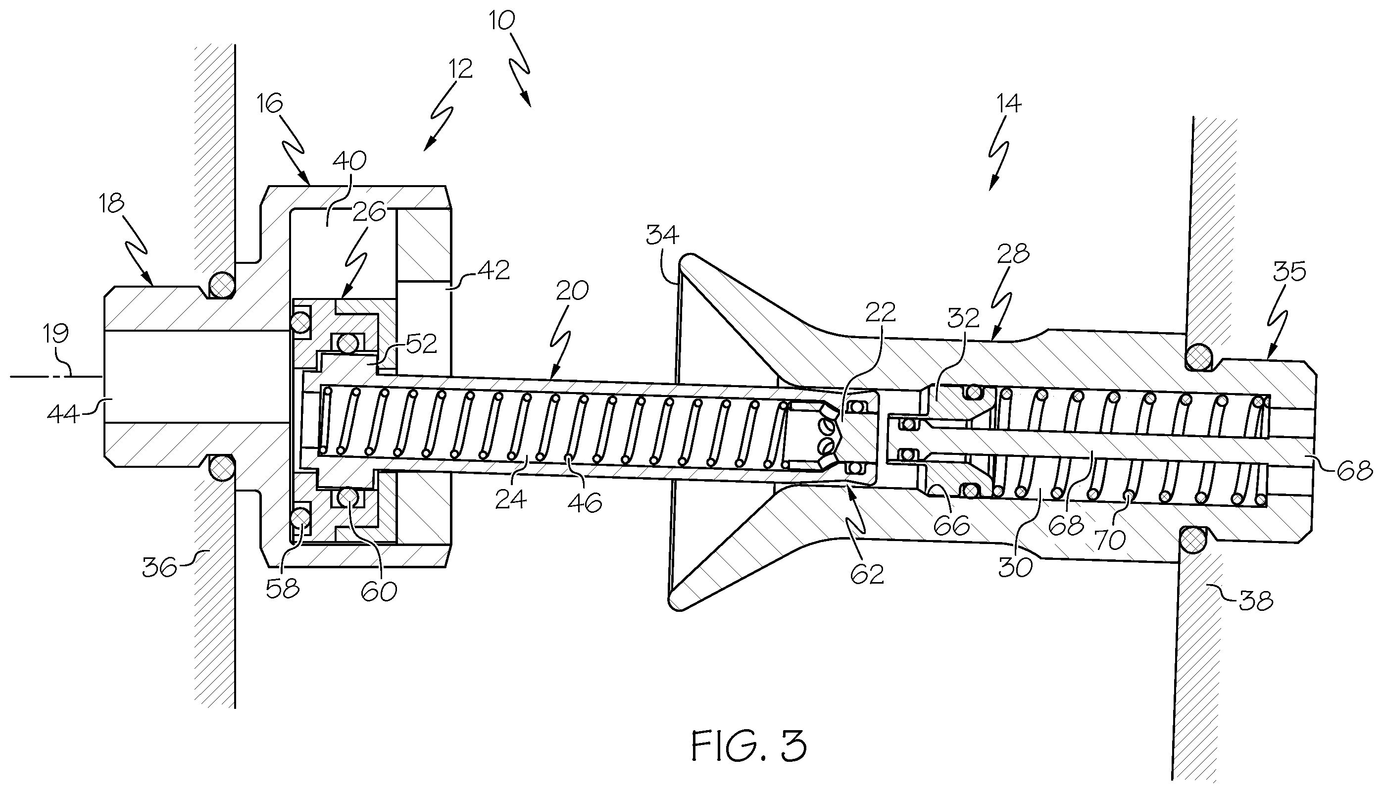 Patent US11815214 Figure 3 – Blind mate fluid coupling with misalignment compensation