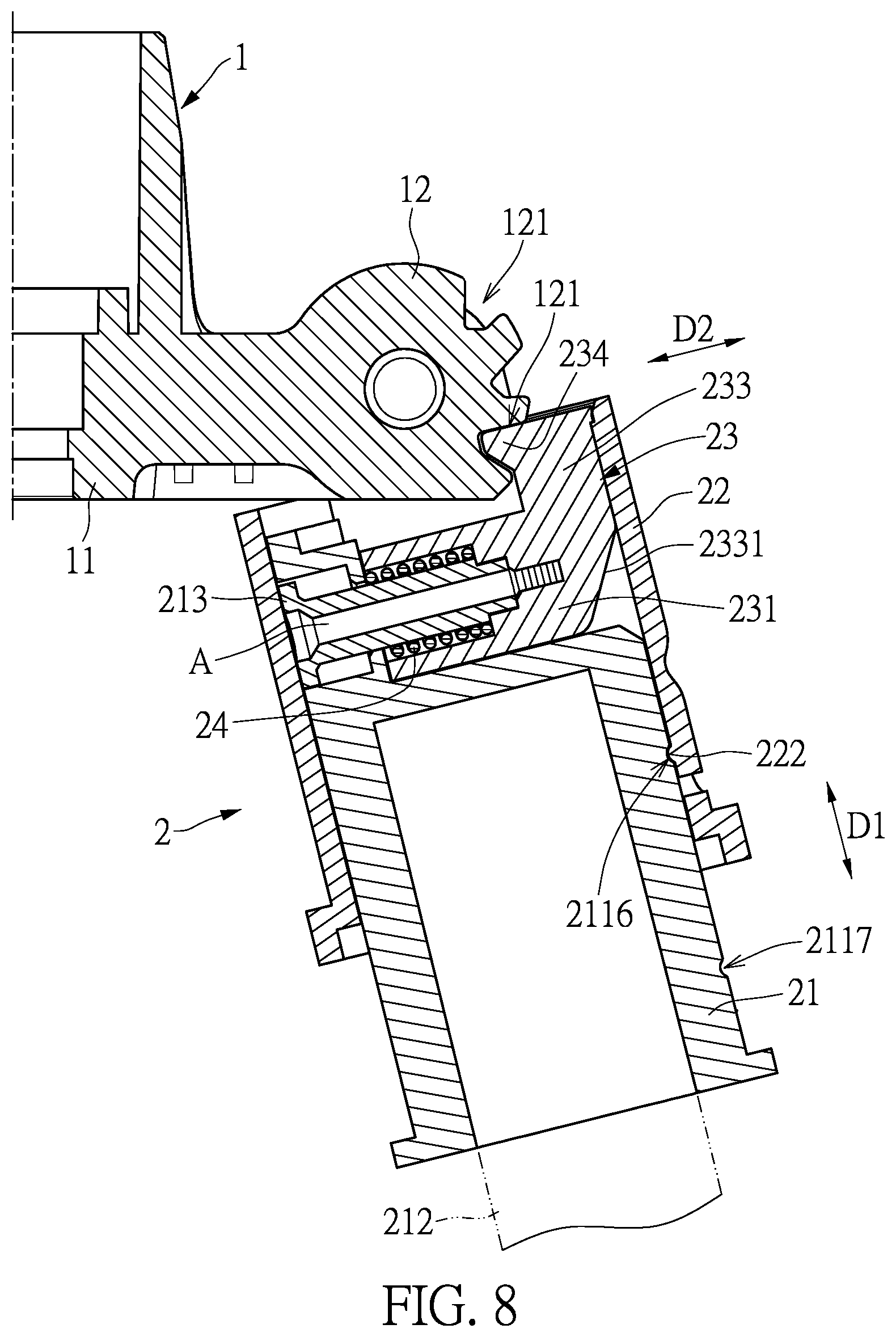 Patent US11815220 Figure 8 – Bracket