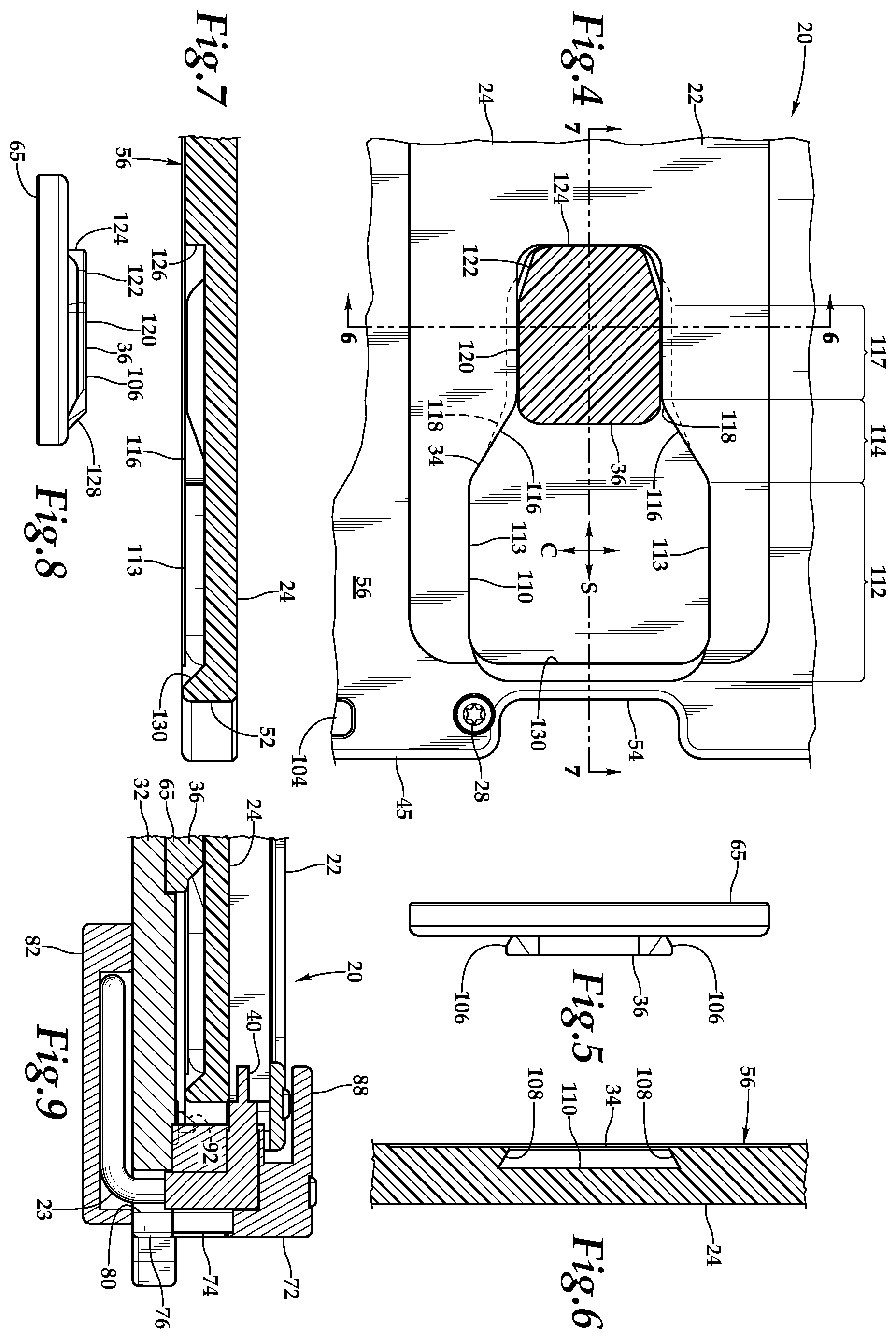 Patent US11815224 Figure 4 – Quick connect electronic device mount with knob release