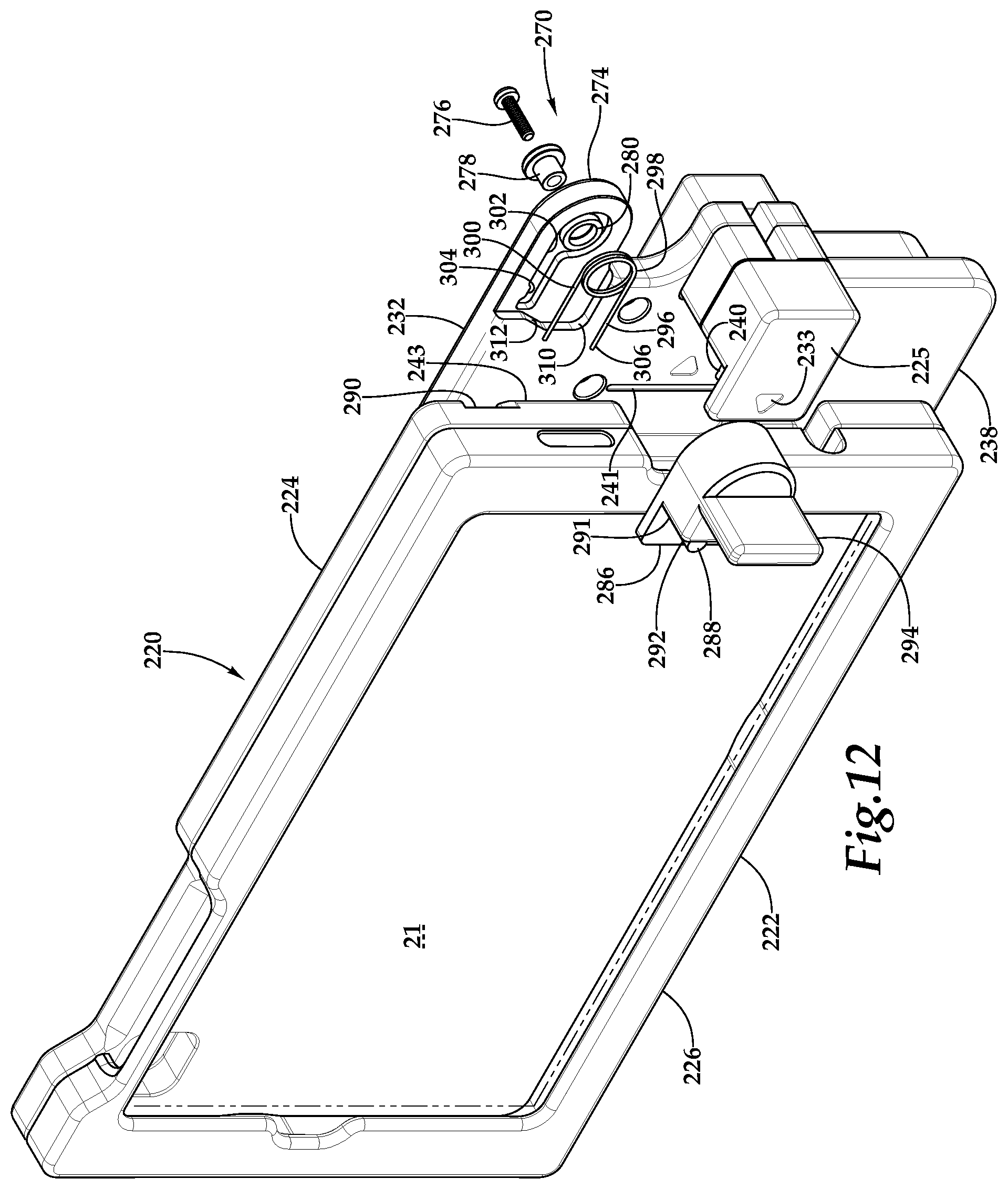 Patent US11815224 Figure 6 – Quick connect electronic device mount with knob release