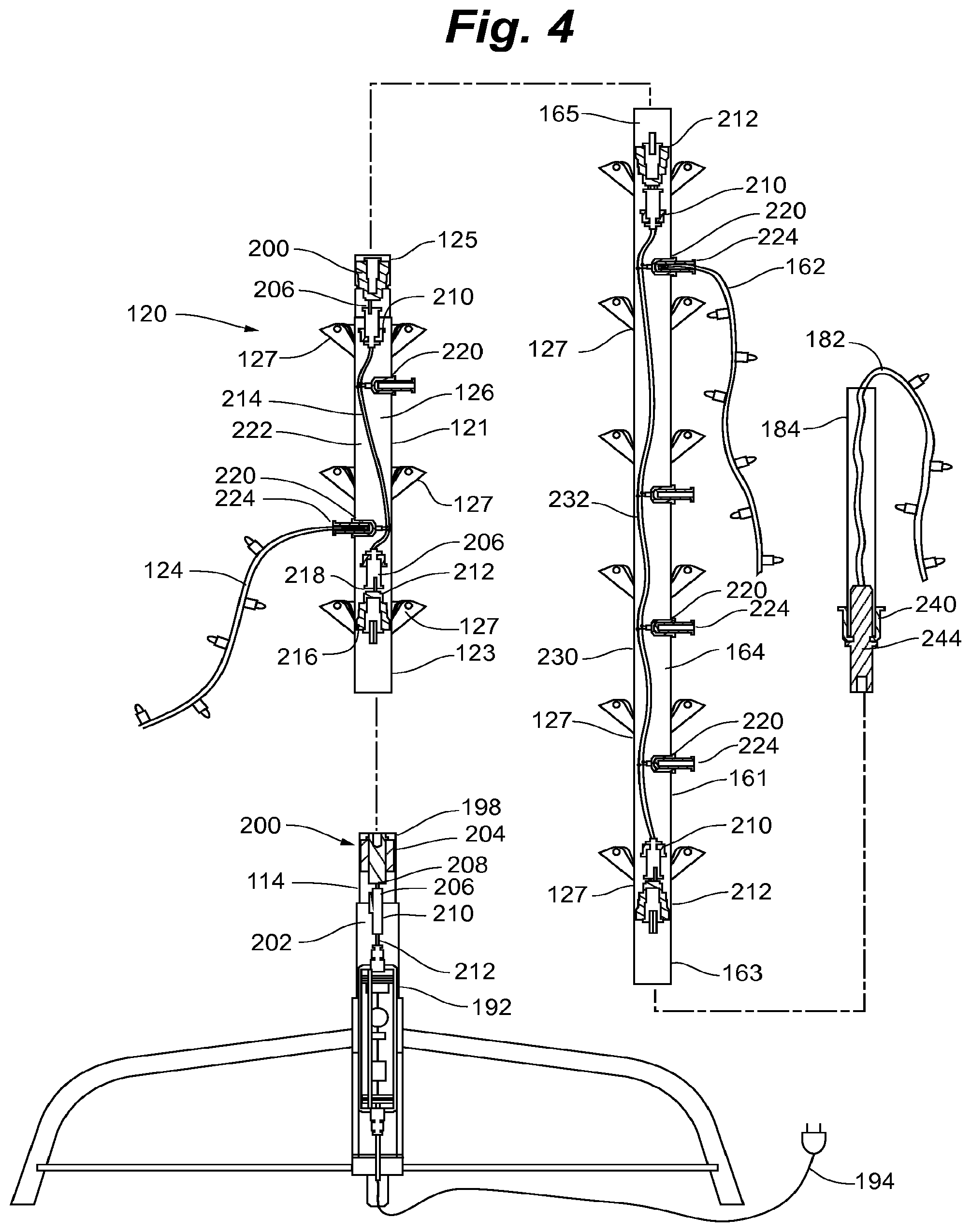 Patent US11815235 Figure 4 – Modular lighted tree