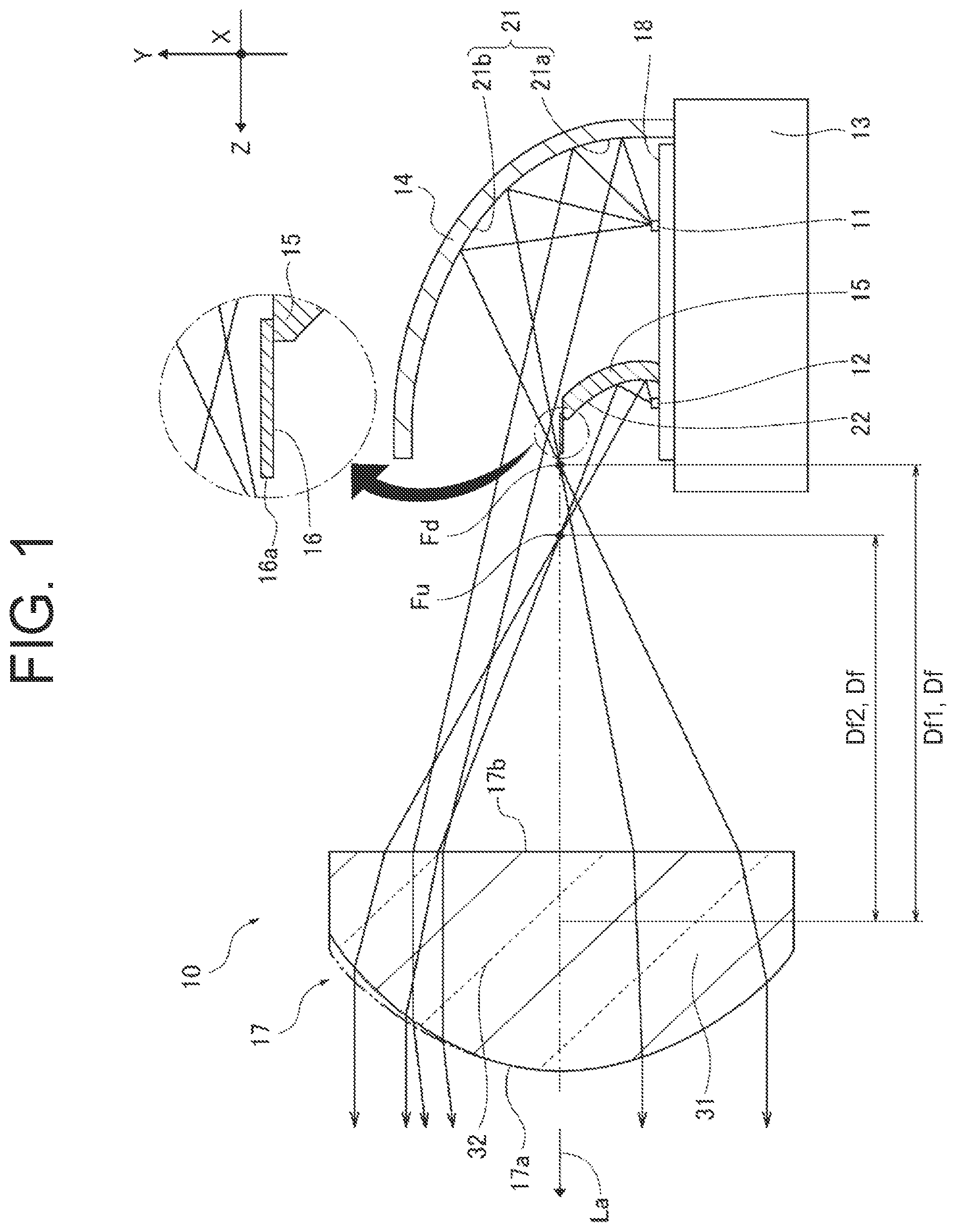 Patent US11815239 Figure 1 – Vehicle light