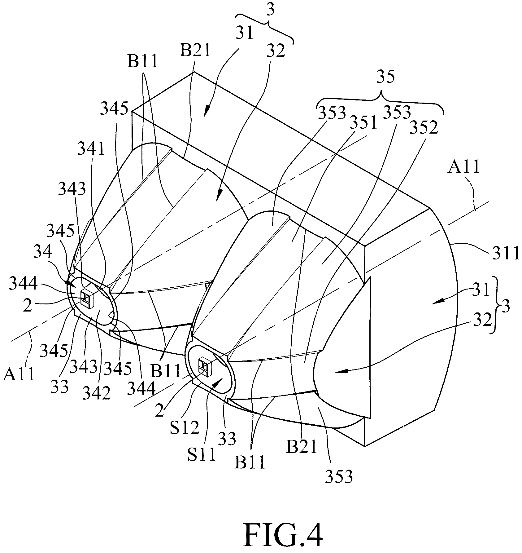 Patent US11815240 Figure 4 – Optical lens and optical lens assembly having the same