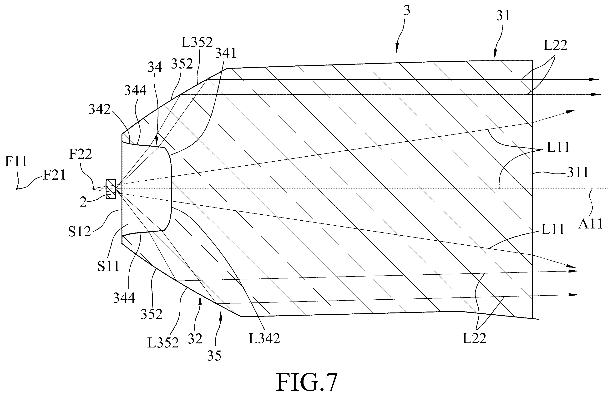 Patent US11815240 Figure 7 – Optical lens and optical lens assembly having the same