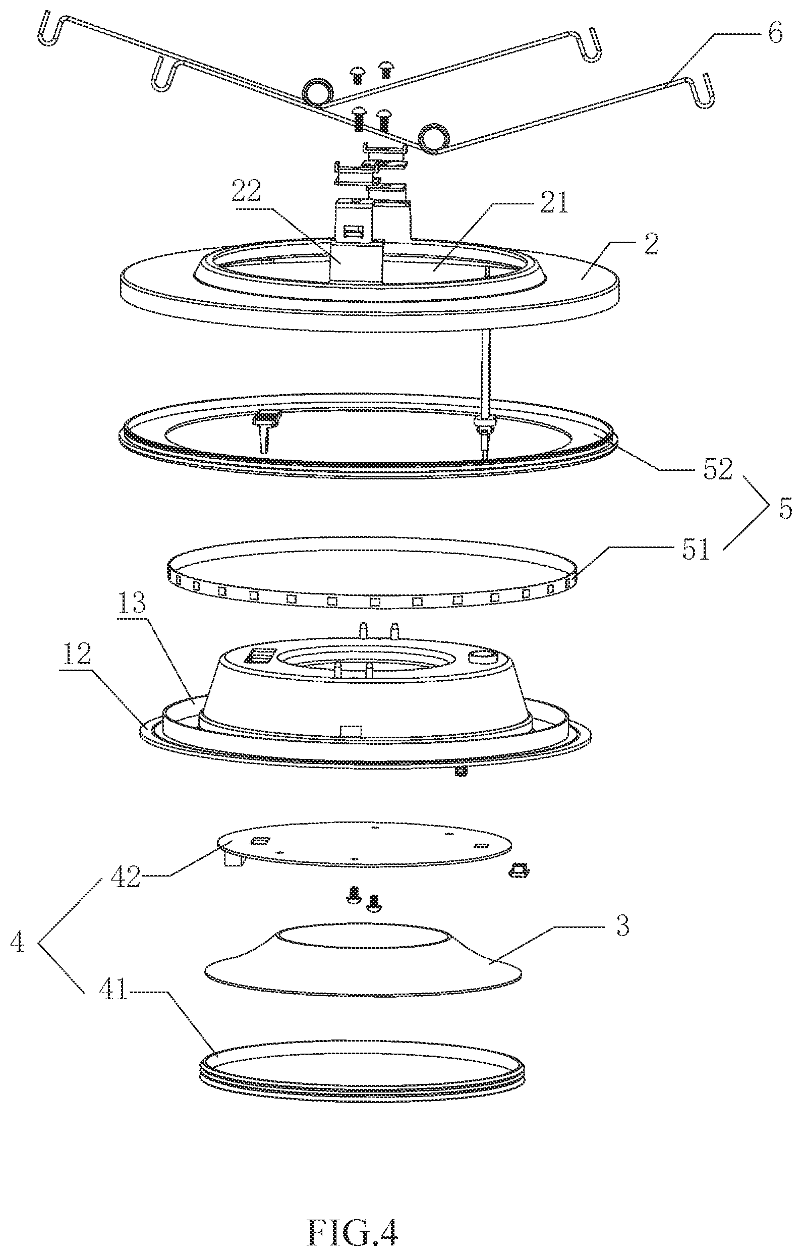 Patent US11815243 Figure 4 – Downlight with night light for illumination