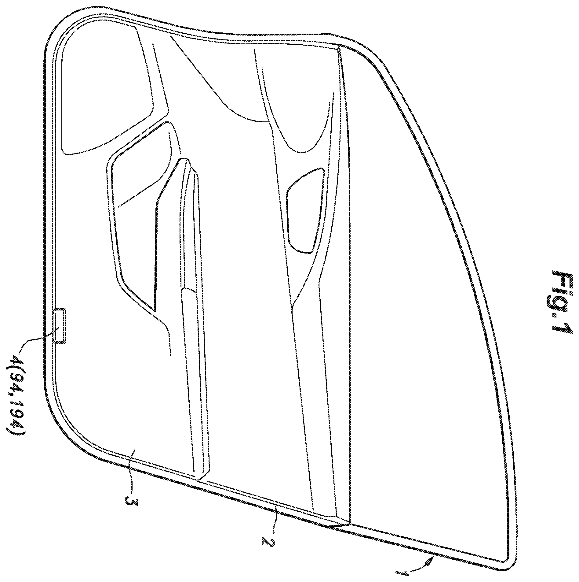 Patent US11815246 Figure 1 – Lamp unit and vehicle door equipped with lamp unit