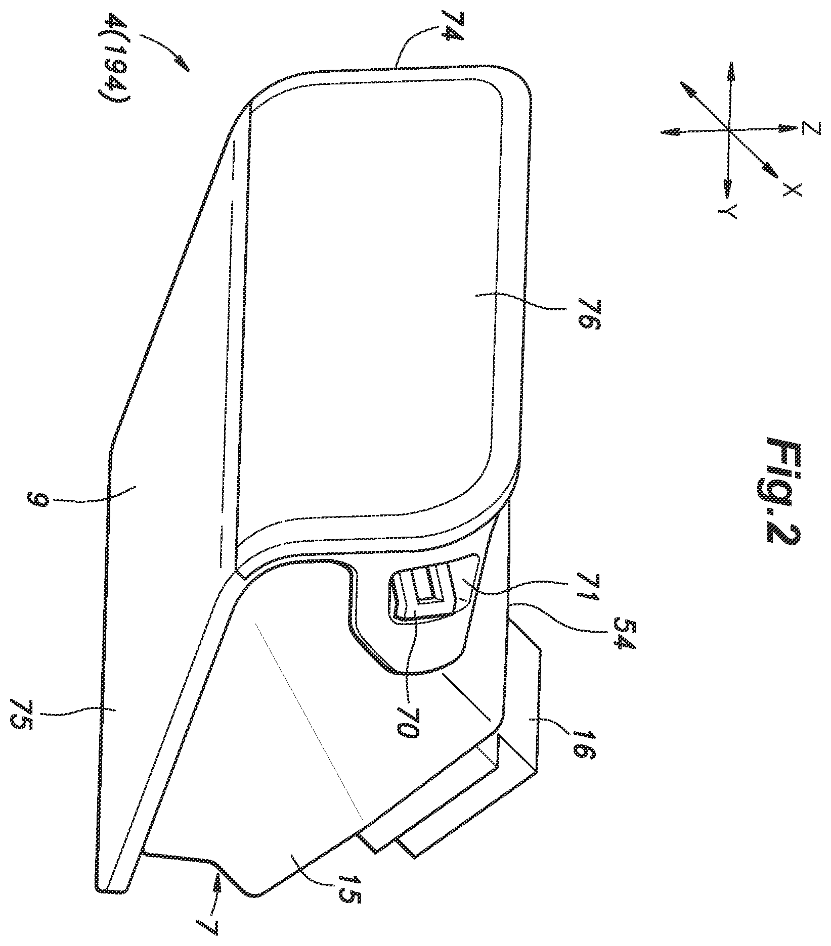 Patent US11815246 Figure 2 – Lamp unit and vehicle door equipped with lamp unit