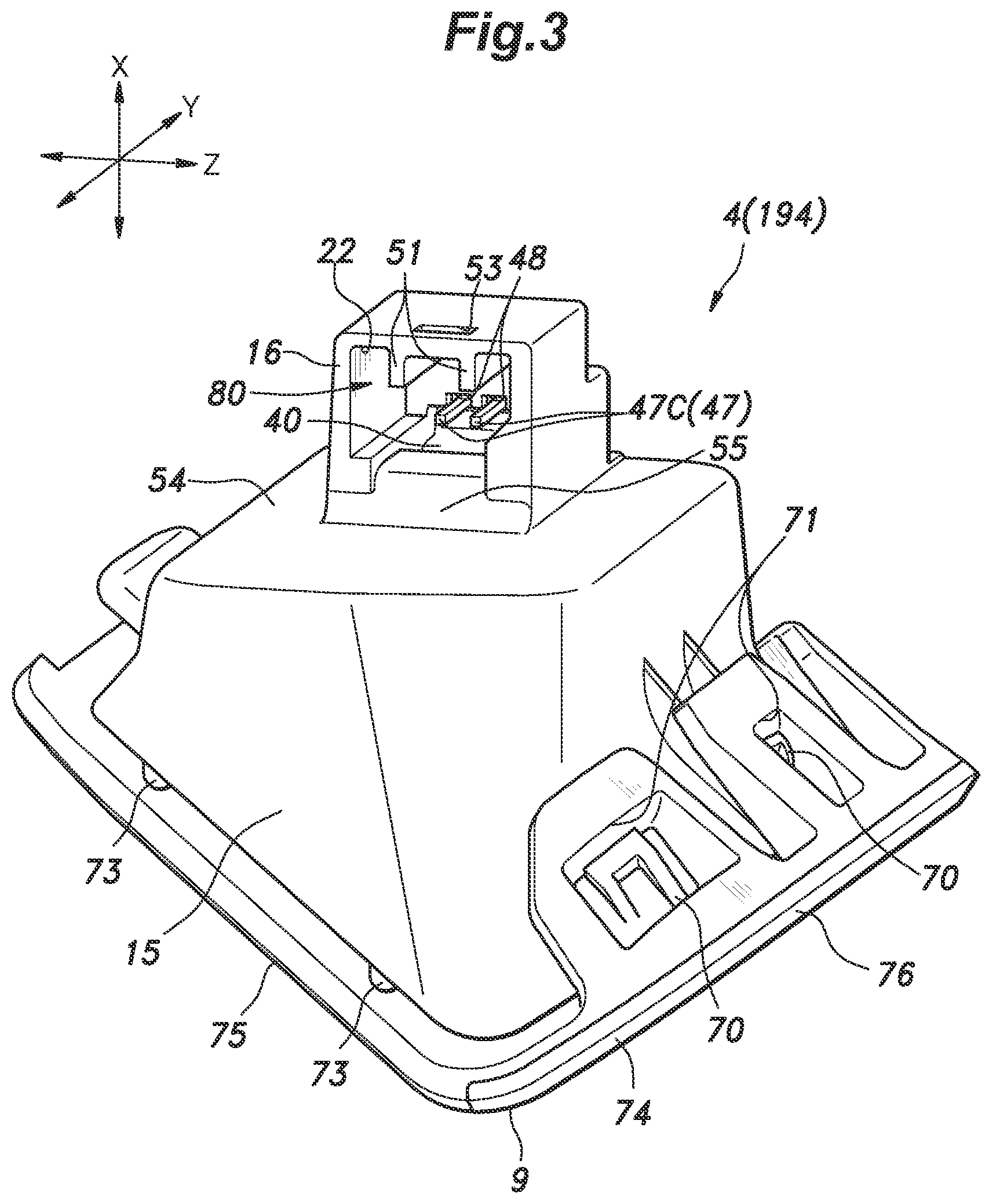 Patent US11815246 Figure 3 – Lamp unit and vehicle door equipped with lamp unit