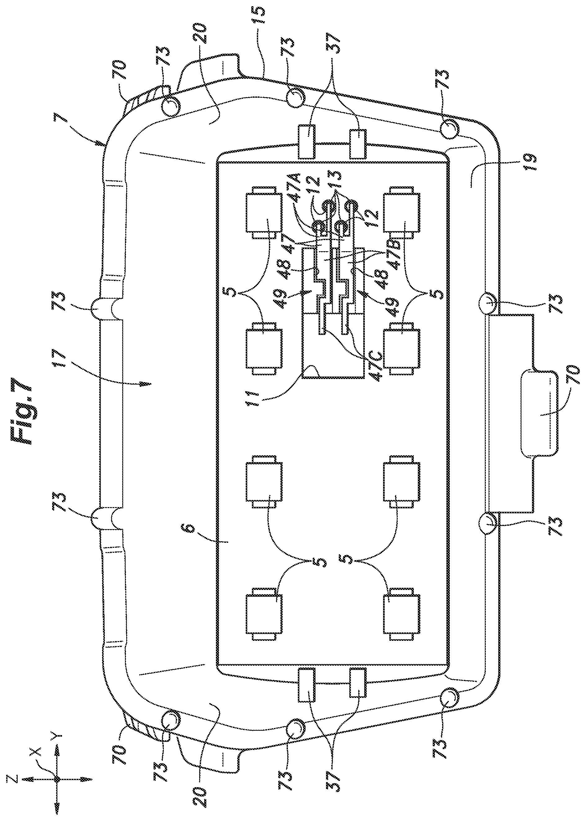 Patent US11815246 Figure 7 – Lamp unit and vehicle door equipped with lamp unit