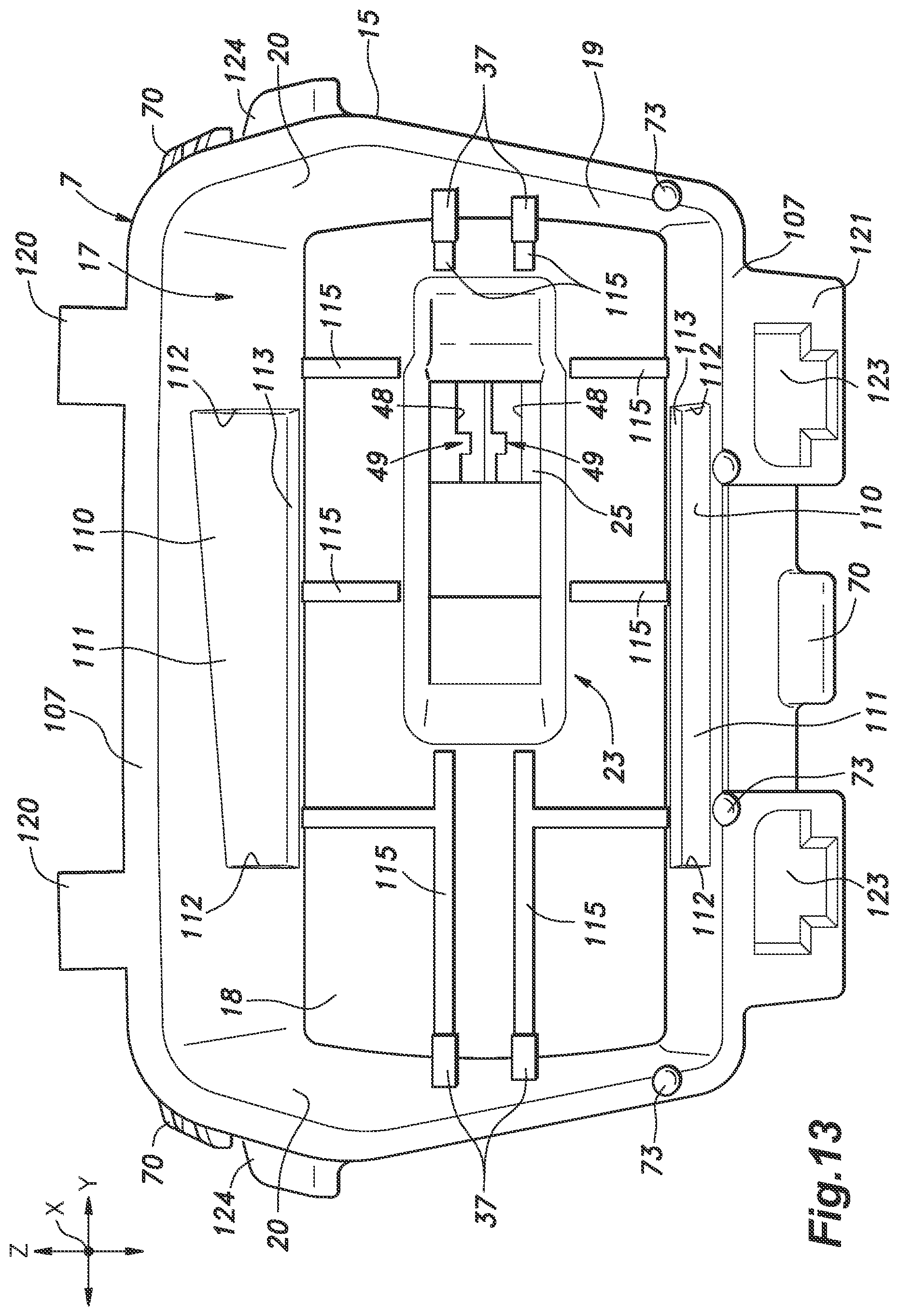 Patent US11815246 Figure 13 – Lamp unit and vehicle door equipped with lamp unit