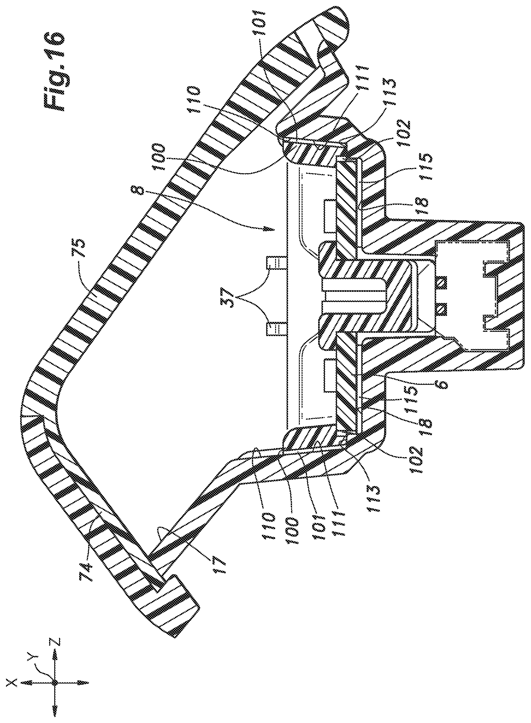 Patent US11815246 Figure 16 – Lamp unit and vehicle door equipped with lamp unit