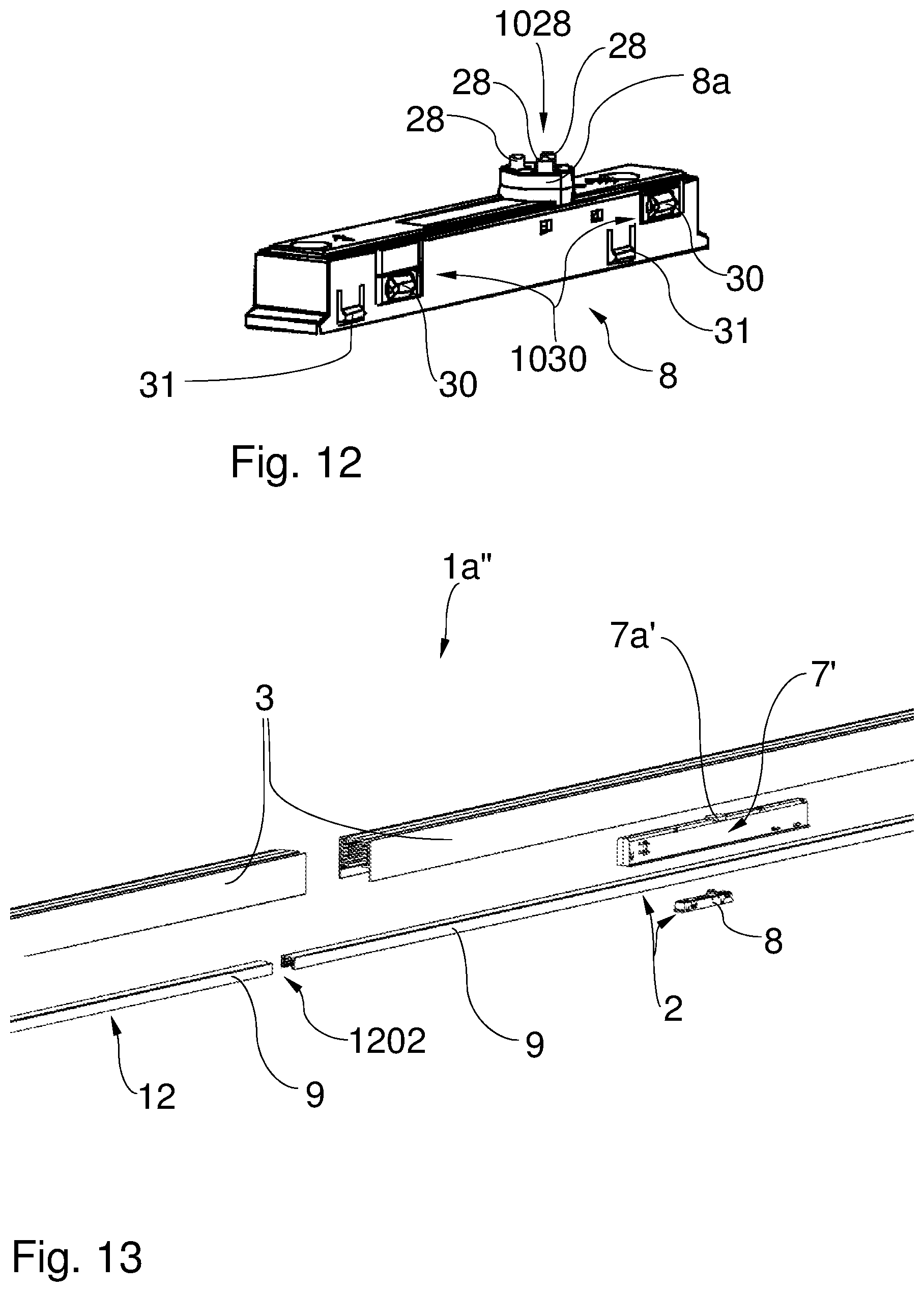 Patent US11815250 Figure 8 – Rail lighting arrangement with coupling unit
