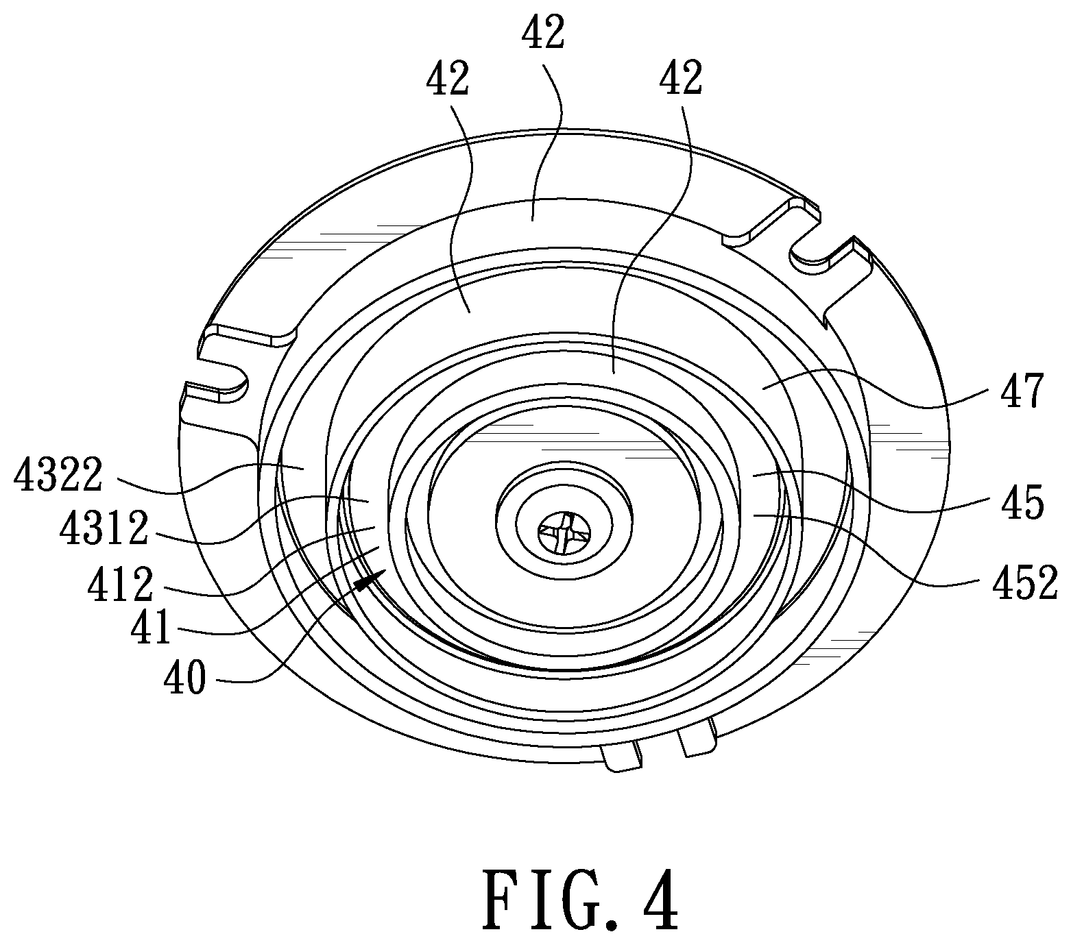 Patent US11815256 Figure 4 – Ceiling fan light structure