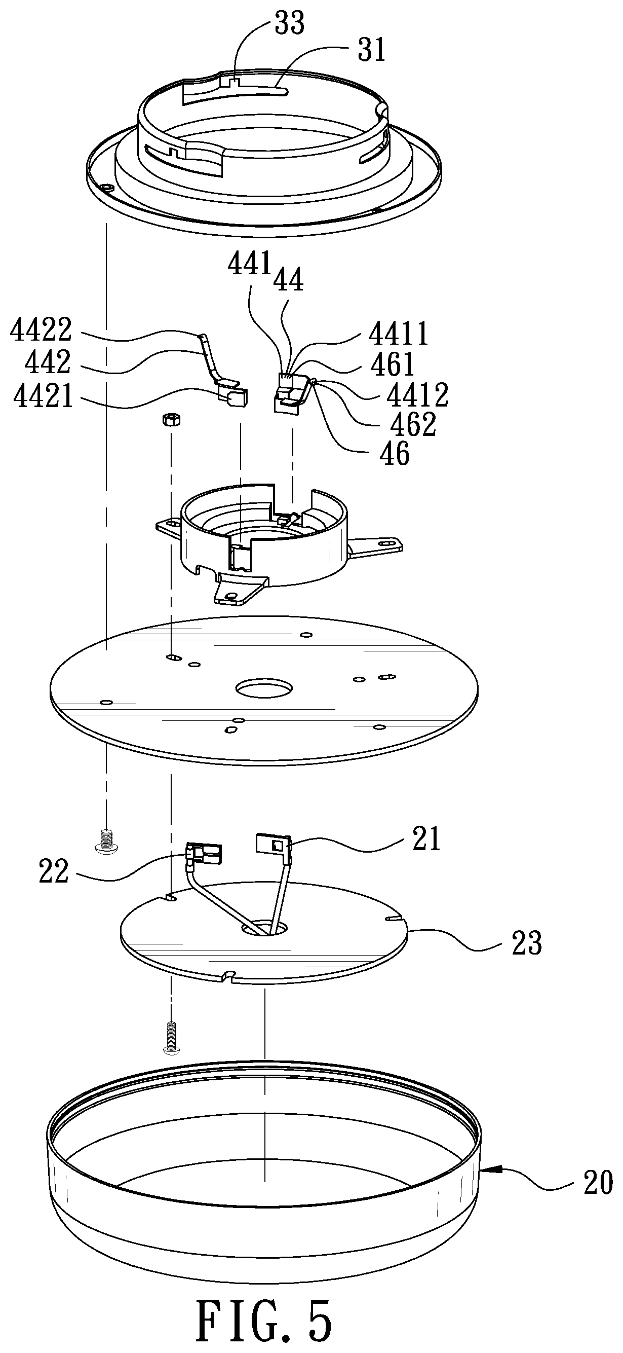 Patent US11815256 Figure 5 – Ceiling fan light structure