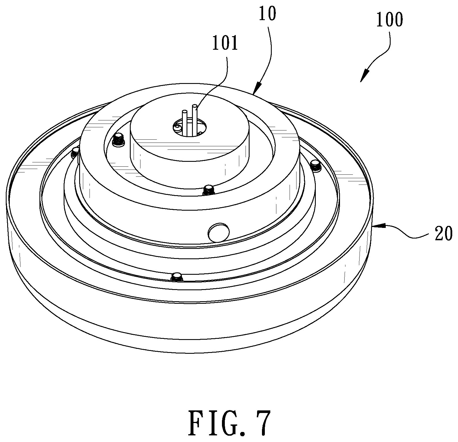 Patent US11815256 Figure 7 – Ceiling fan light structure
