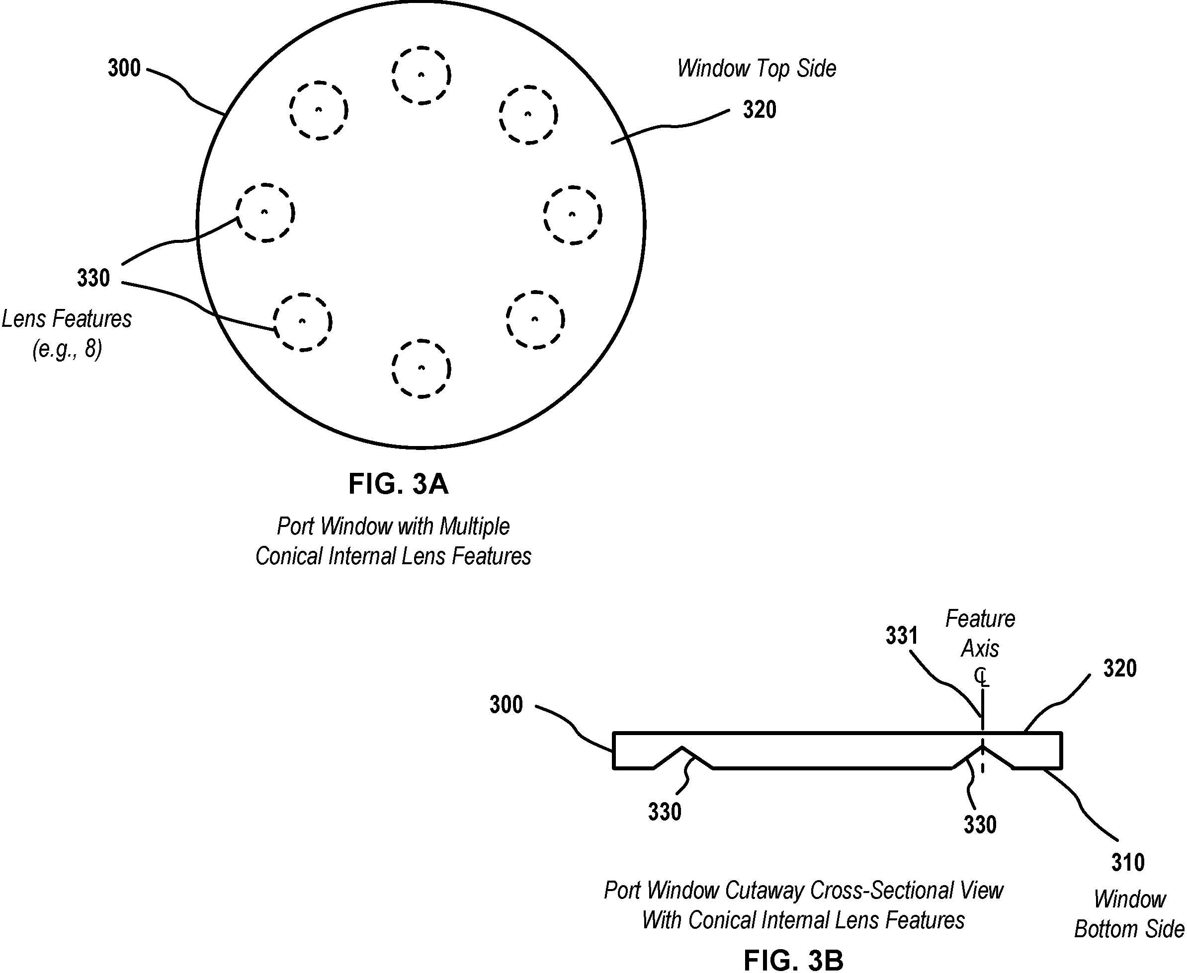 Patent US11815257 Figure 5 – Underwater lights with port windows including lens features for providing tailored output beams