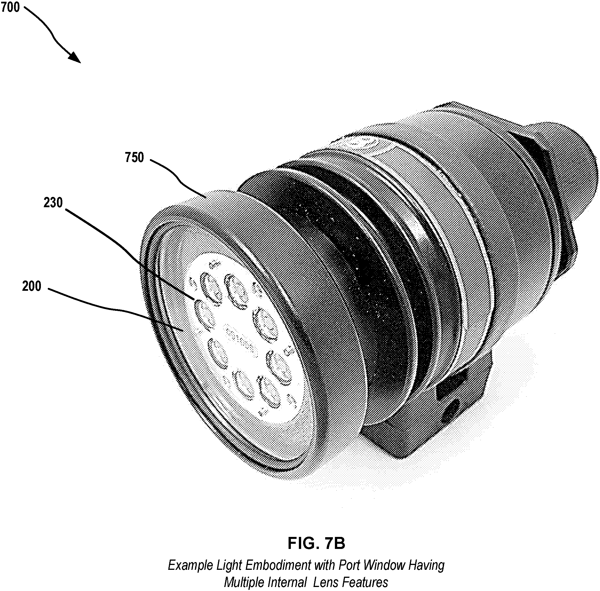 Patent US11815257 Figure 11 – Underwater lights with port windows including lens features for providing tailored output beams