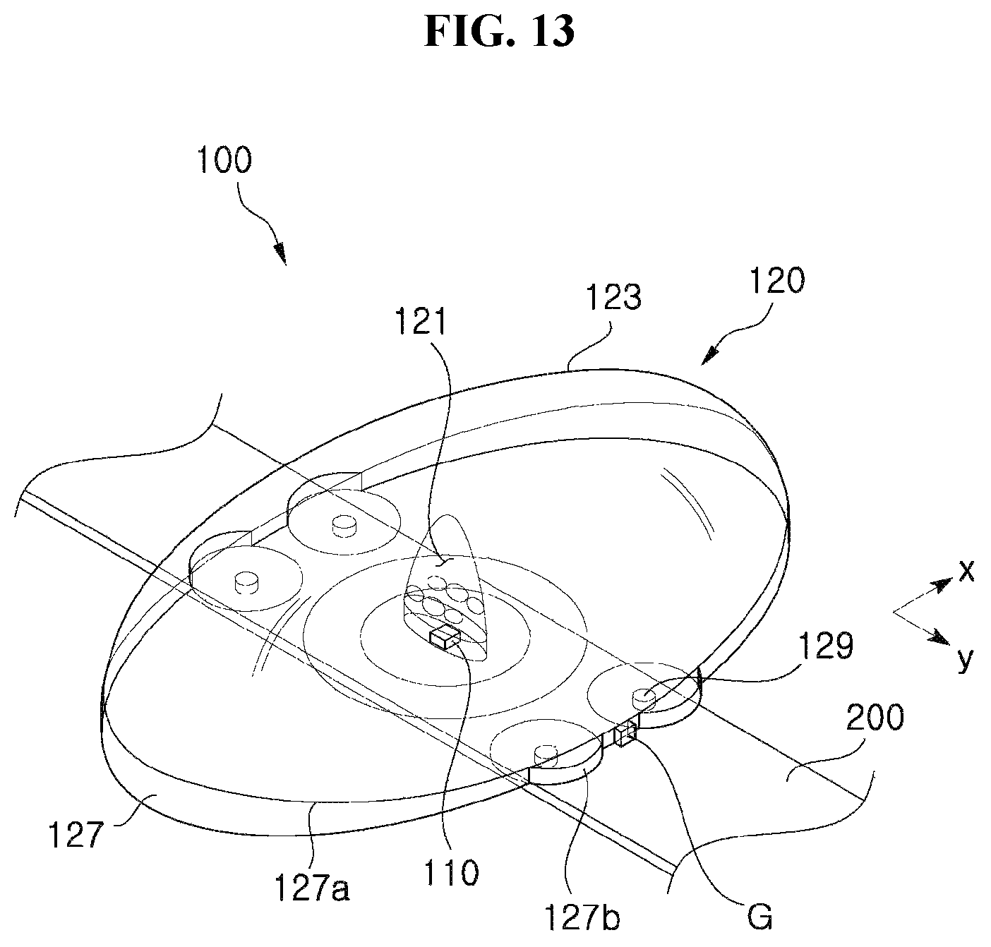 Patent US11815258 Figure 11 – Light emitting module and lens