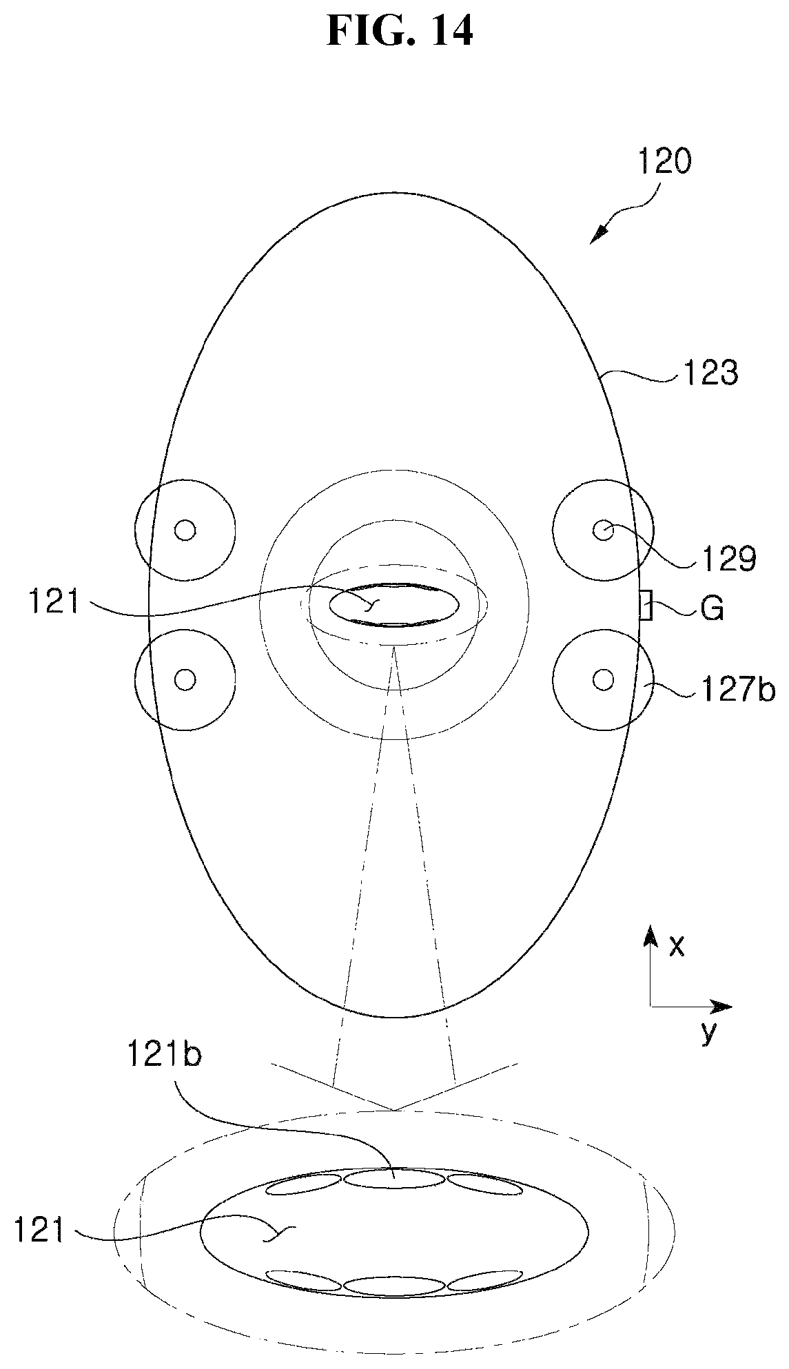 Patent US11815258 Figure 12 – Light emitting module and lens