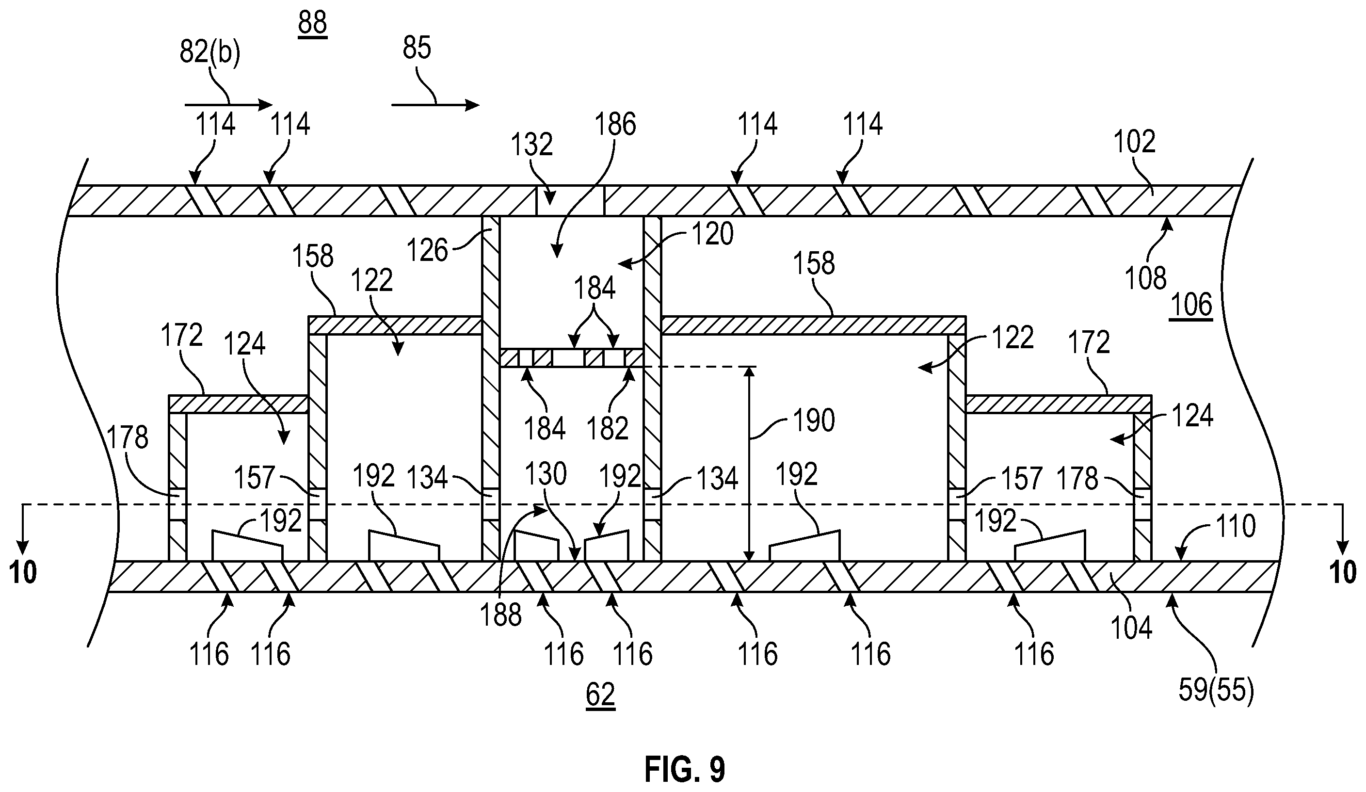 Patent US11815267 Figure 6 – Combustor liner having cooling dispersing member for localized liner cooling