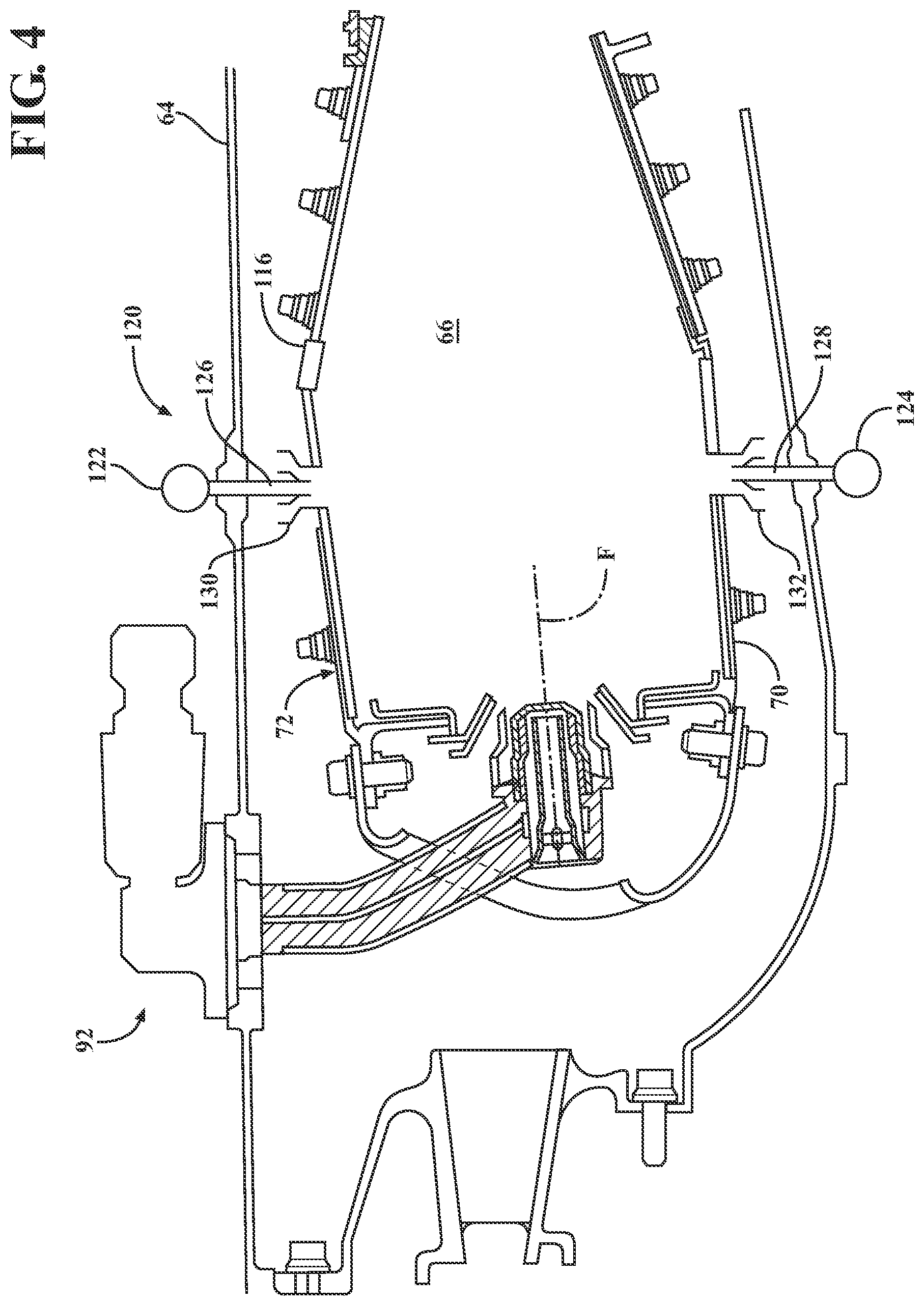 Patent US11815268 Figure 4 – Main mixer in an axial staged combustor for a gas turbine engine