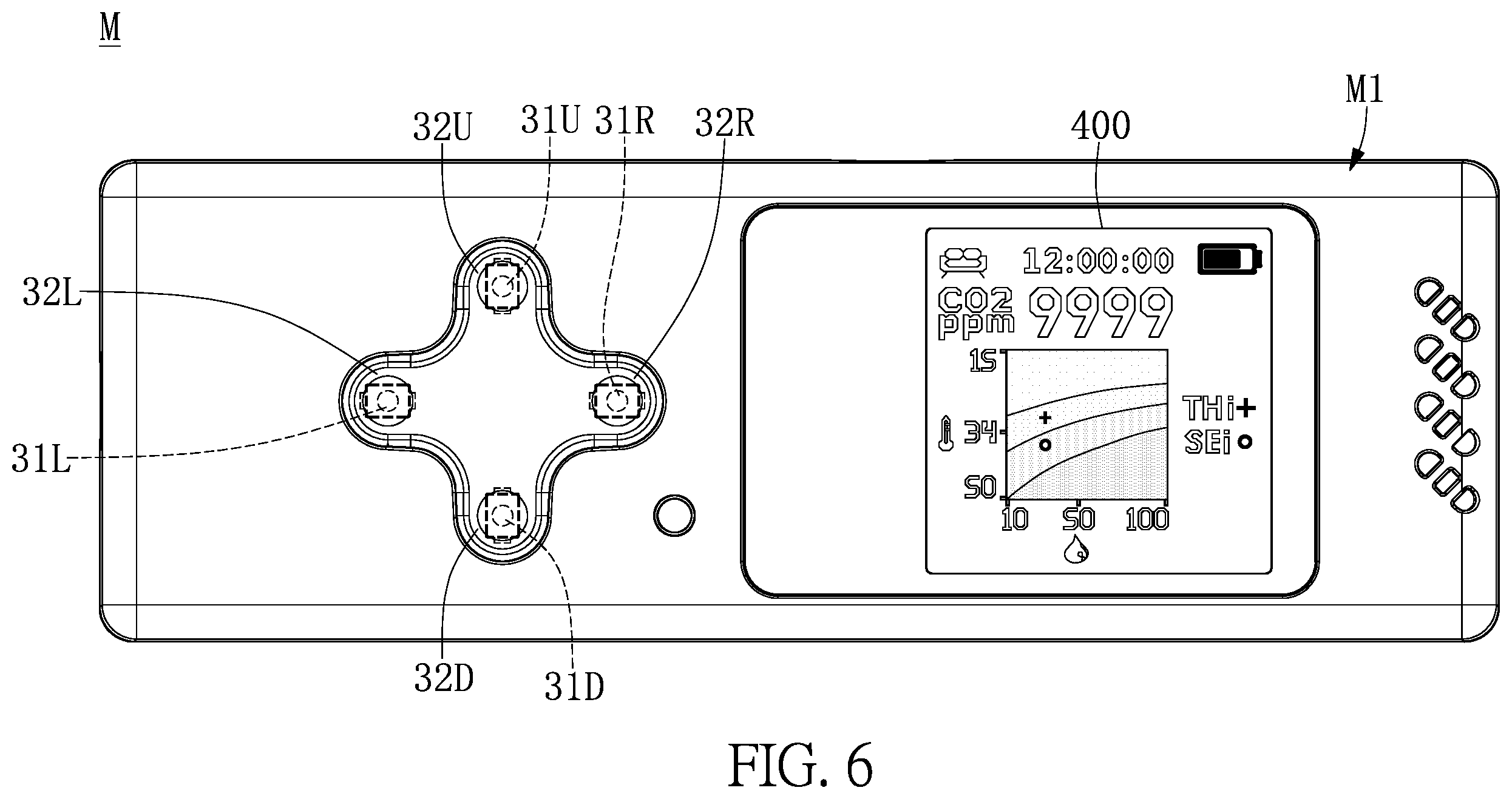Patent US11815275 Figure 6 – Portable electronic device for providing graphical information obtained by combining temperature humidity index with comfortability index