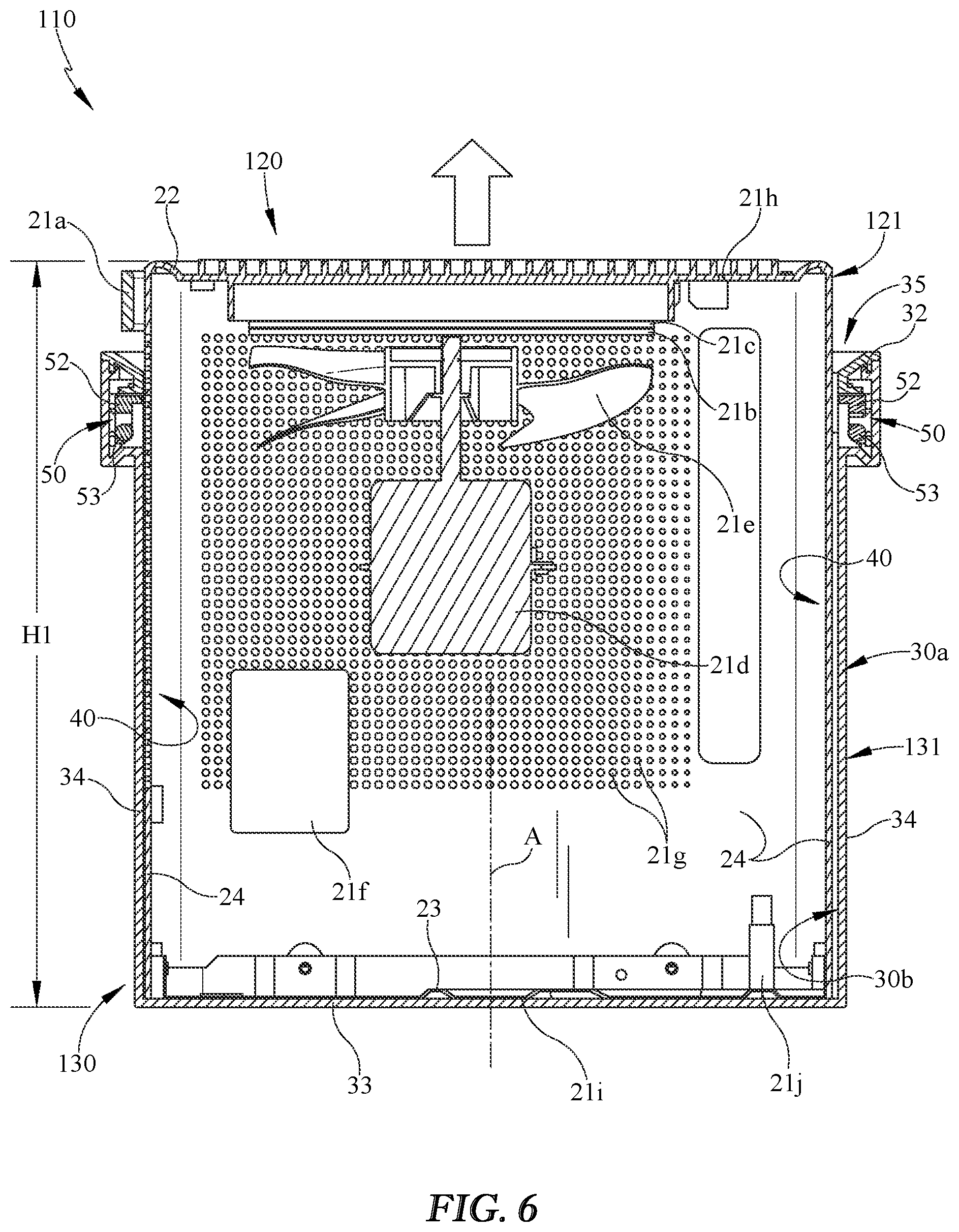 Patent US11815284 Figure 6 – Dehumidifier with condensate tank