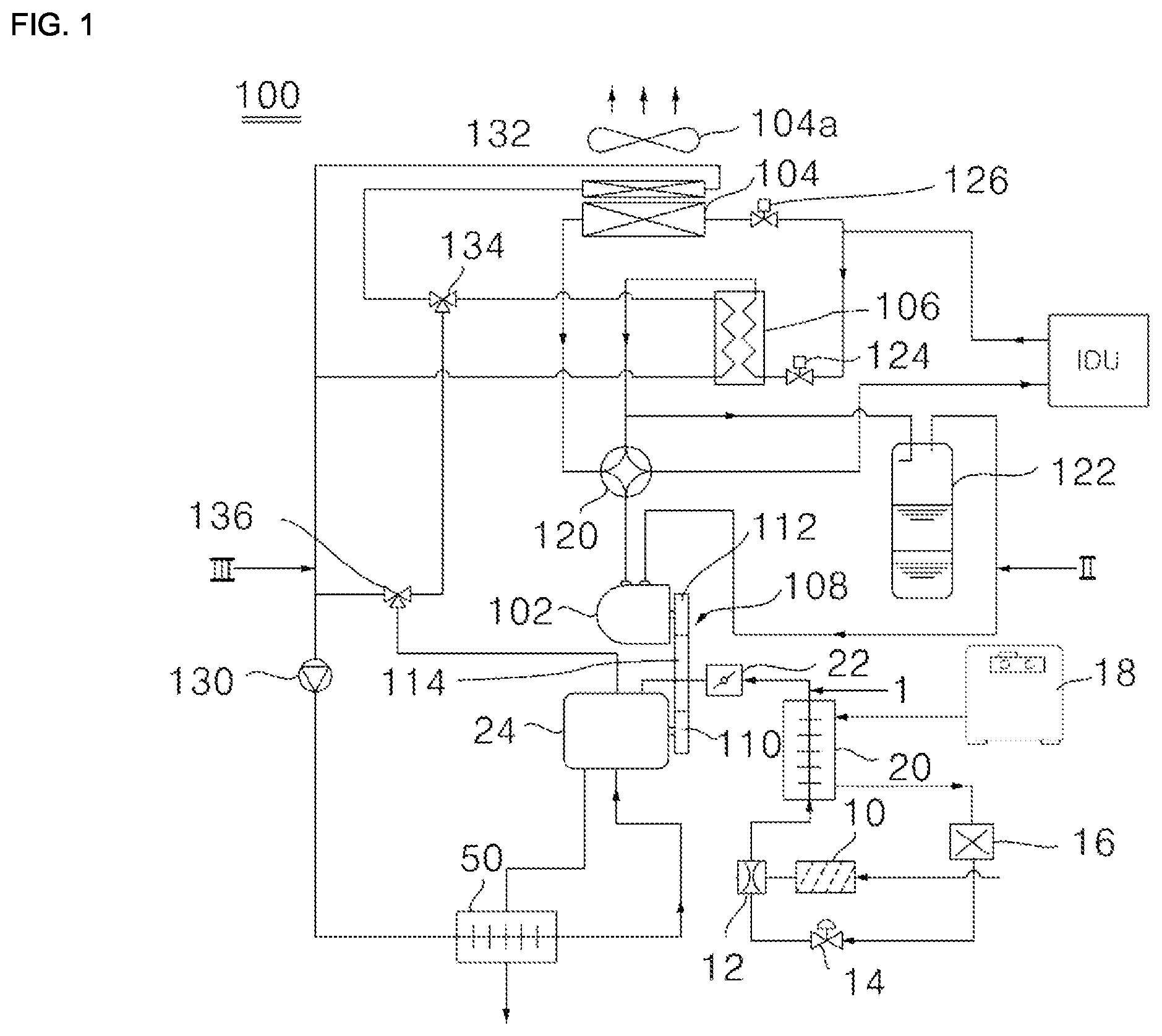 Patent US11815294 — Engine system — Figure 1