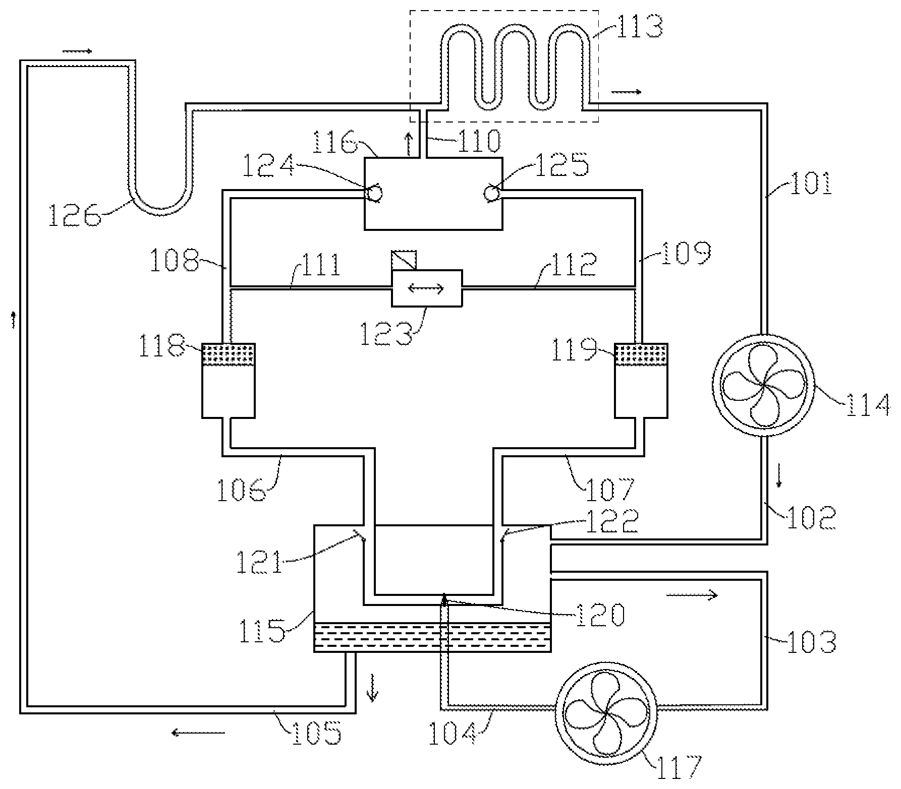 Patent US11815299 Figure 1 – Refrigeration apparatus based on molecular sieve