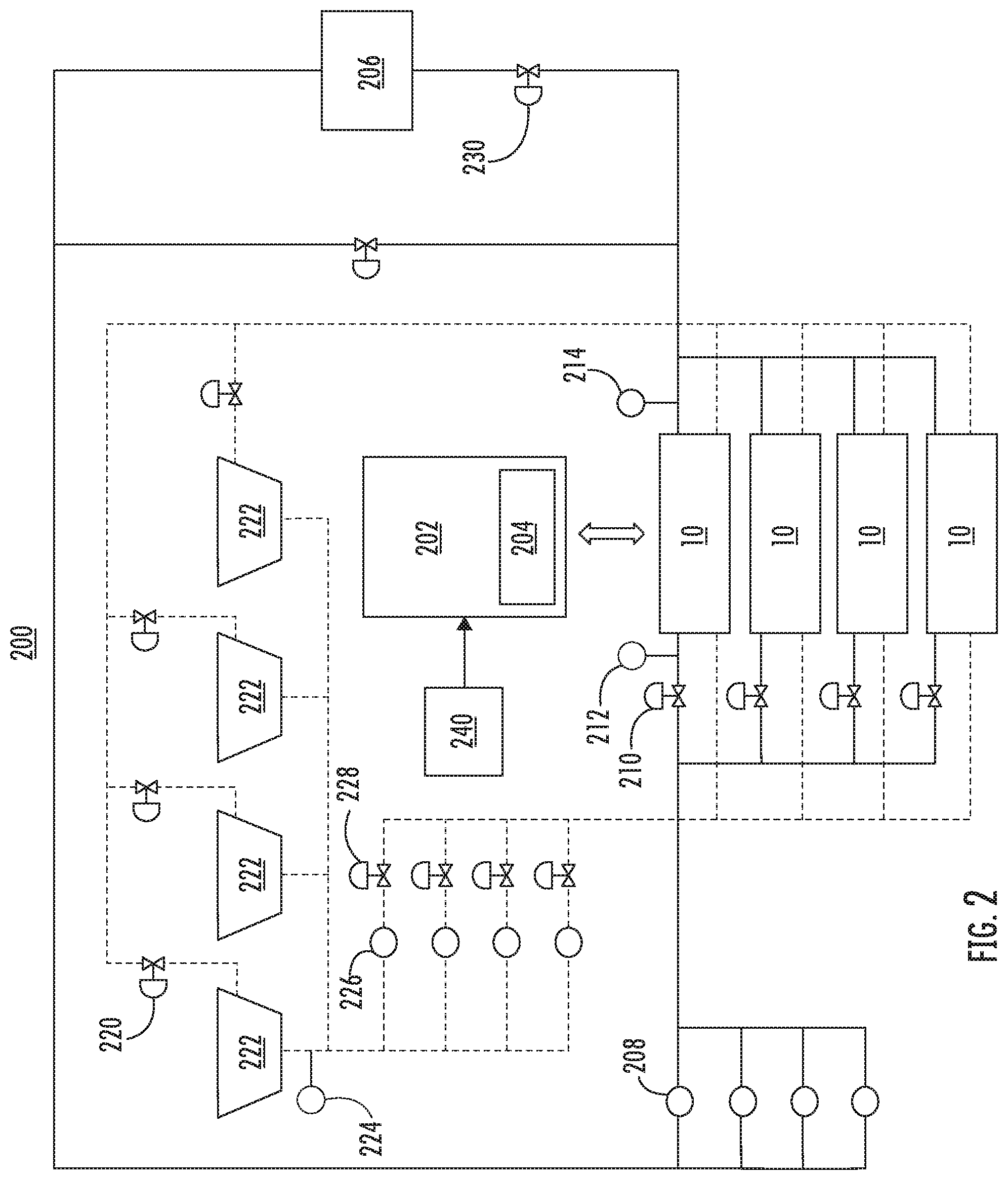 Patent US11815300 Figure 2 – Chiller system and a method for generating coordination maps for energy efficient chilled water and condenser water temperature resets in chiller plant system