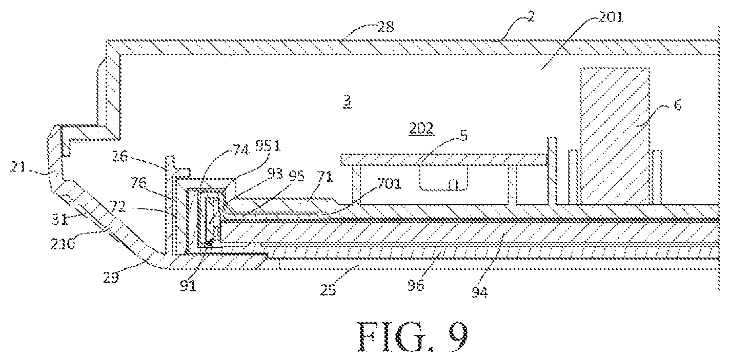 Patent US11815302 Figure 5 – Sanitation device for refrigerator