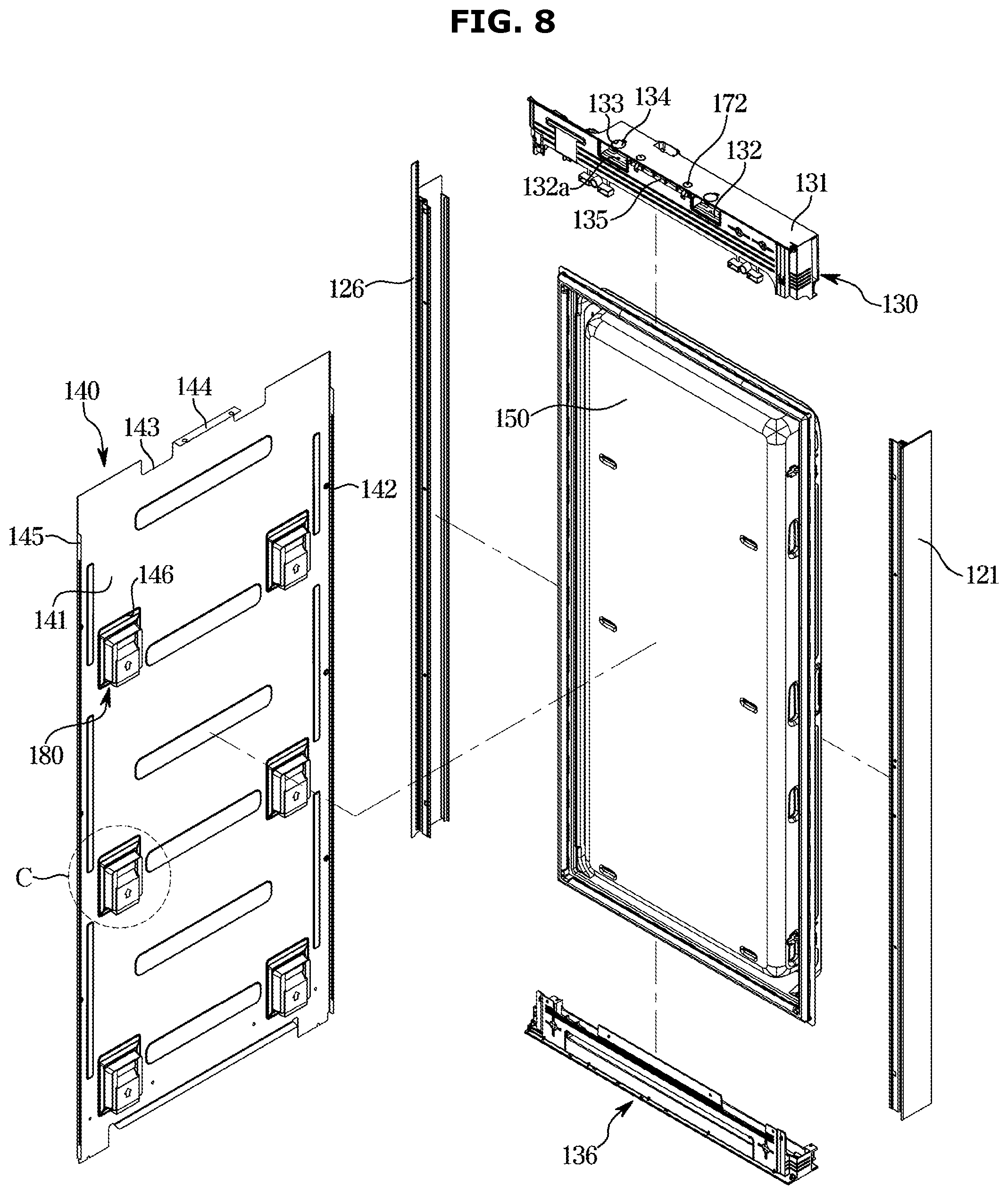 Patent US11815304 Figure 8 – Refrigerator