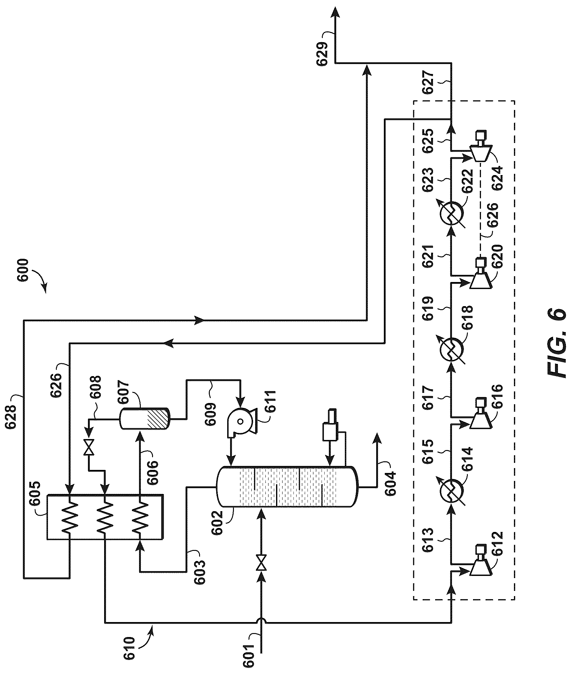 Patent US11815308 Figure 5 – Pretreatment and pre-cooling of natural gas by high pressure compression and expansion