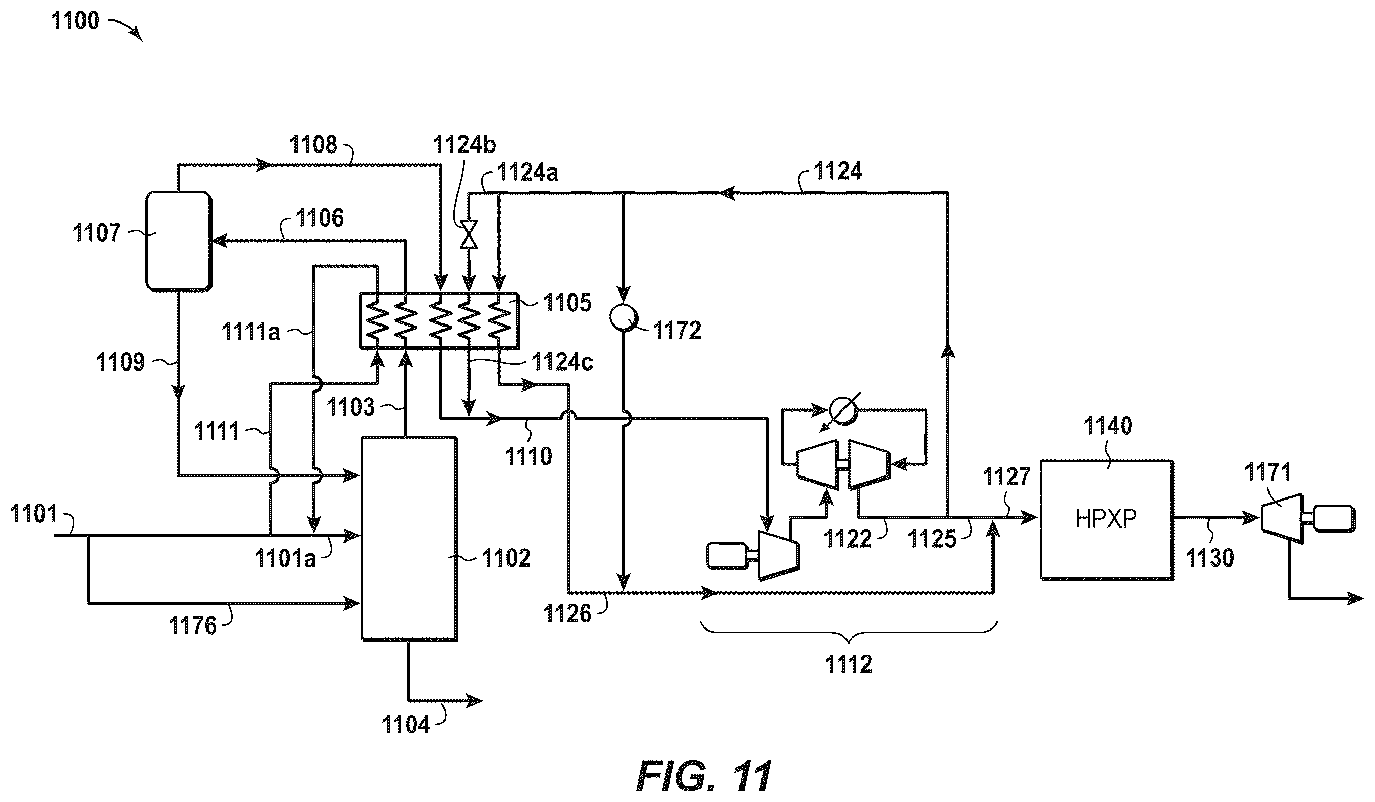 Patent US11815308 Figure 9 – Pretreatment and pre-cooling of natural gas by high pressure compression and expansion