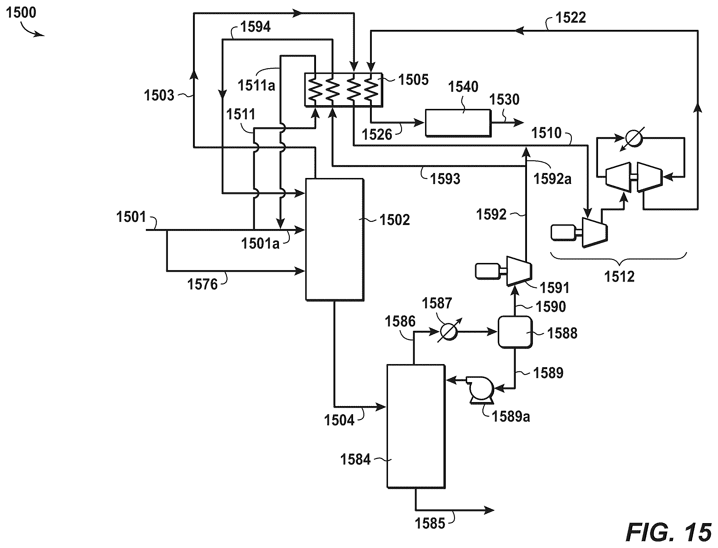 Patent US11815308 Figure 13 – Pretreatment and pre-cooling of natural gas by high pressure compression and expansion
